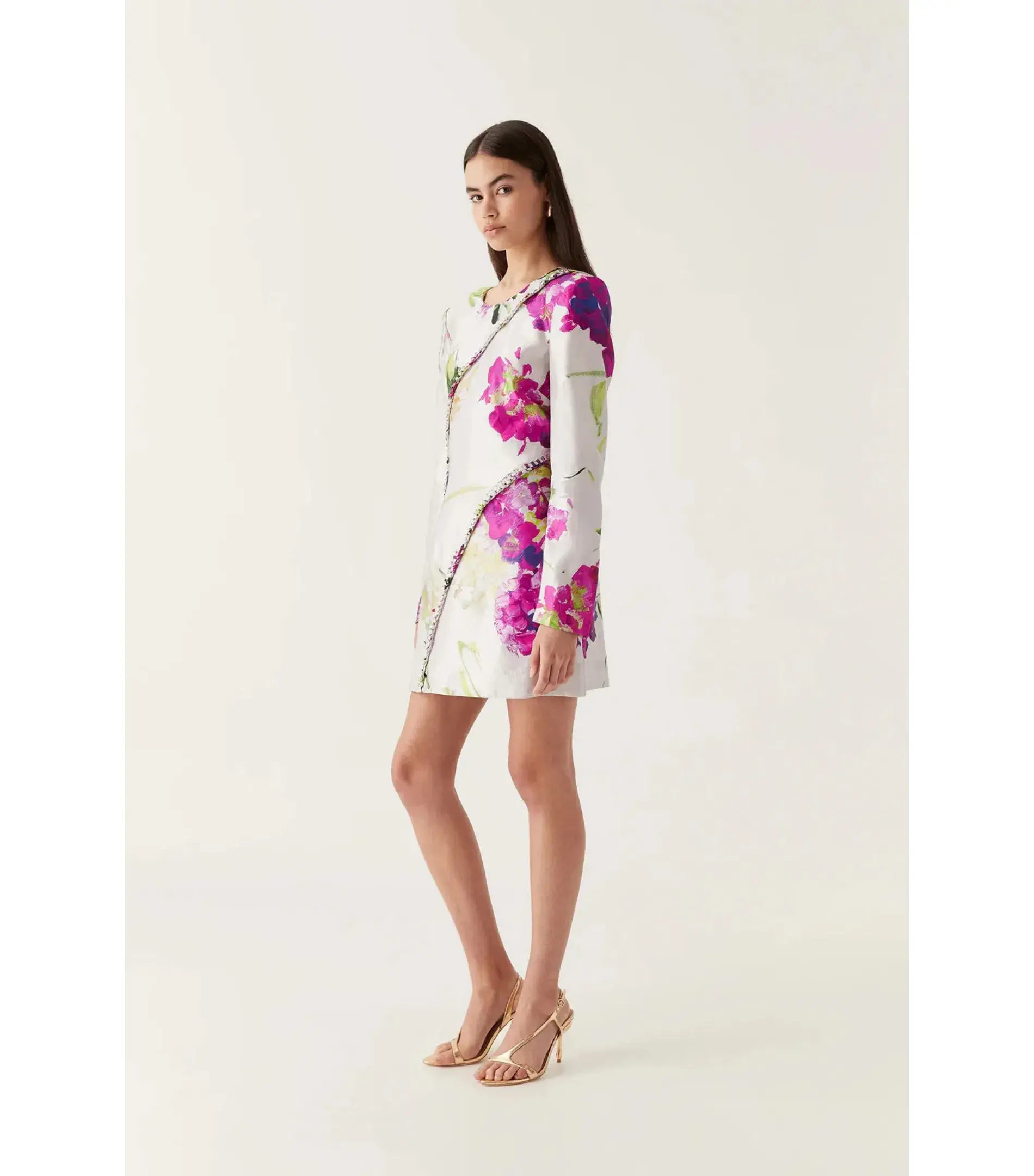 Aje Arbour Whipstitch Mini Dress in Wlid Hydrangea Size AU 8 - Image 2