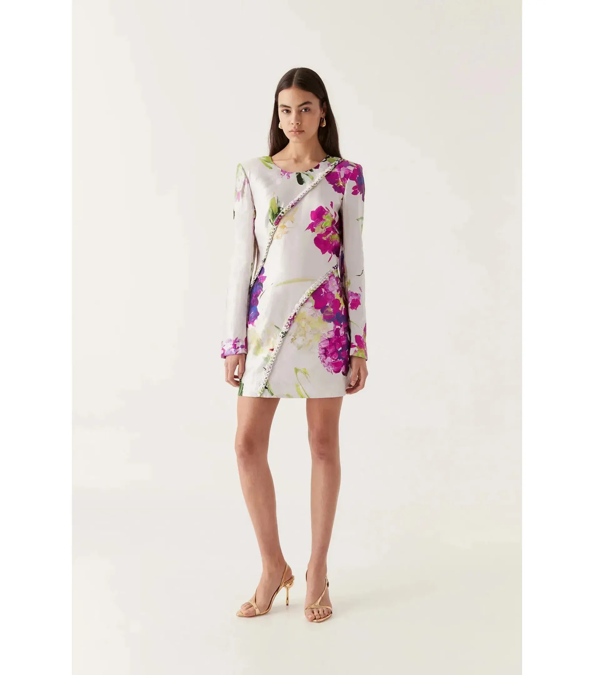 Aje Arbour Whipstitch Mini Dress in Wlid Hydrangea Size AU 8 - Image 1