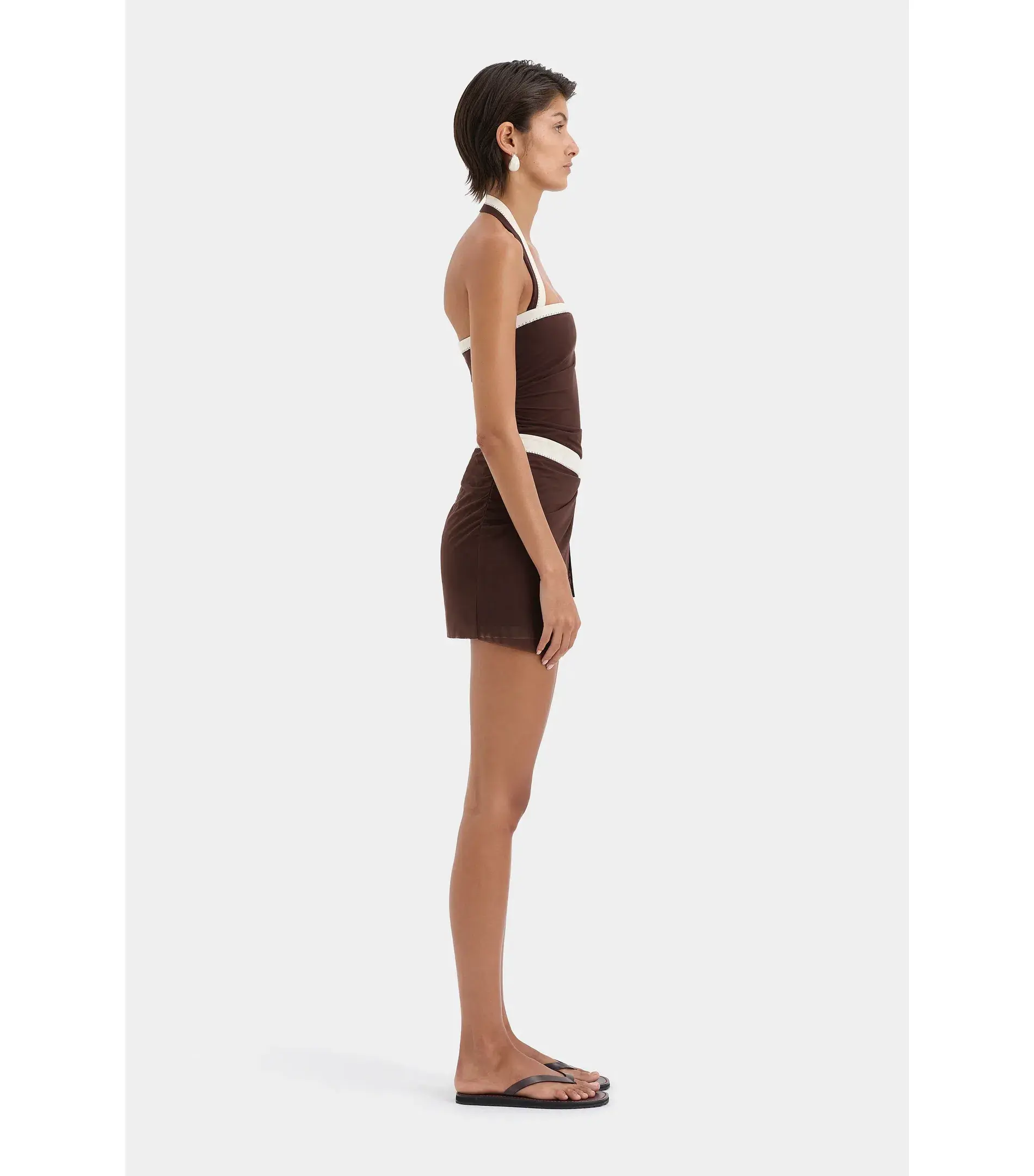 Sir the Label Jacques Mini Dress in Chocolate Size 0 / AU 6 - Image 2
