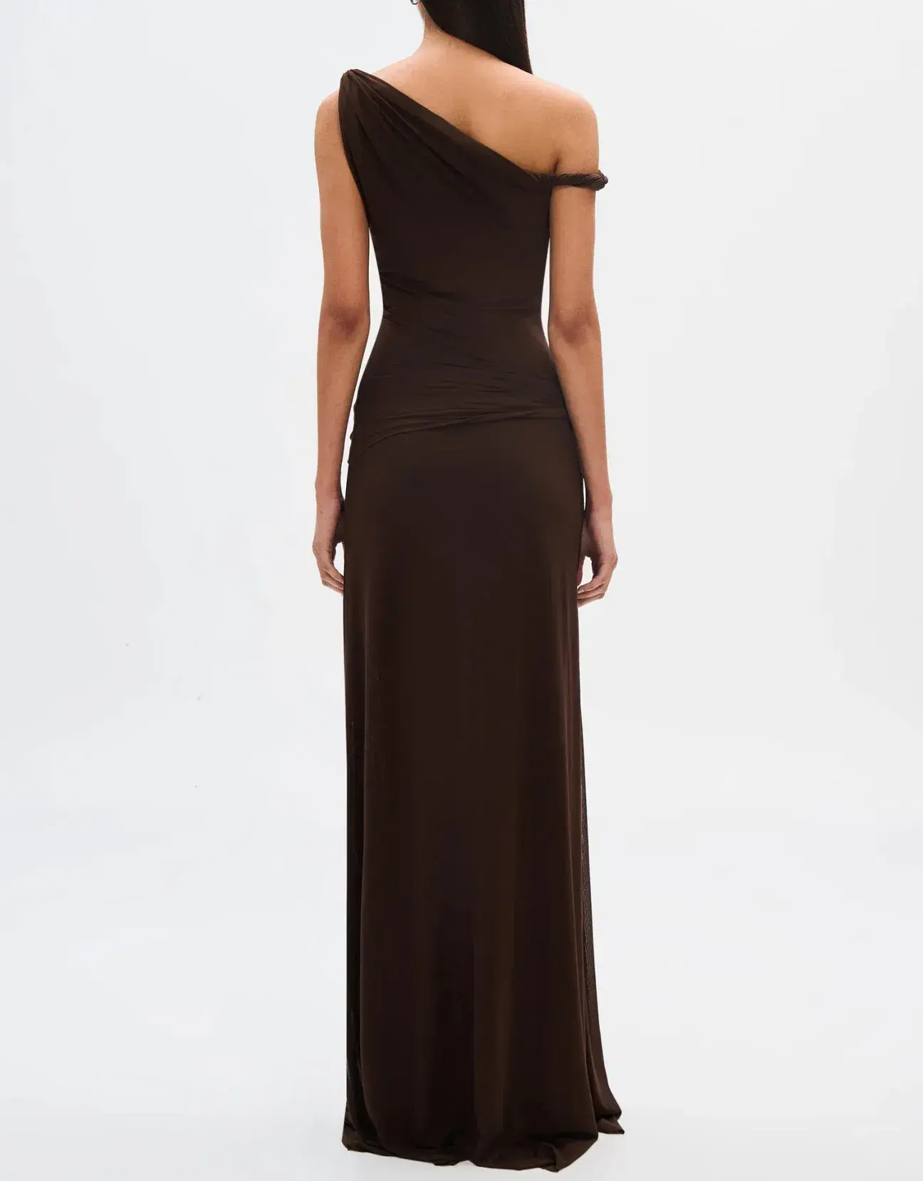 Misha The Sisal Mesh Maxi Dress in Espresso Size 6/XS - Image 3
