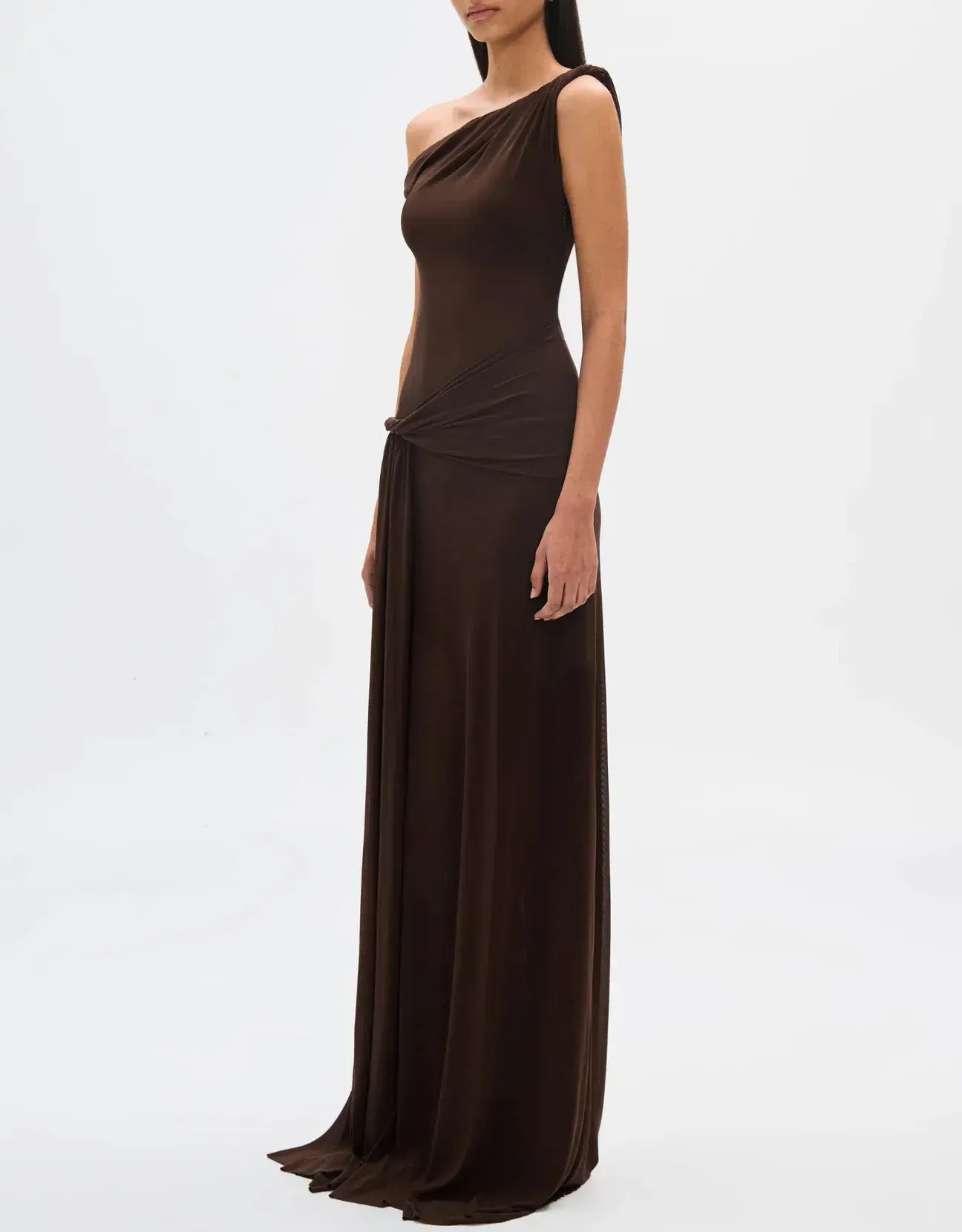 Misha The Sisal Mesh Maxi Dress in Espresso Size 6/XS - Image 4