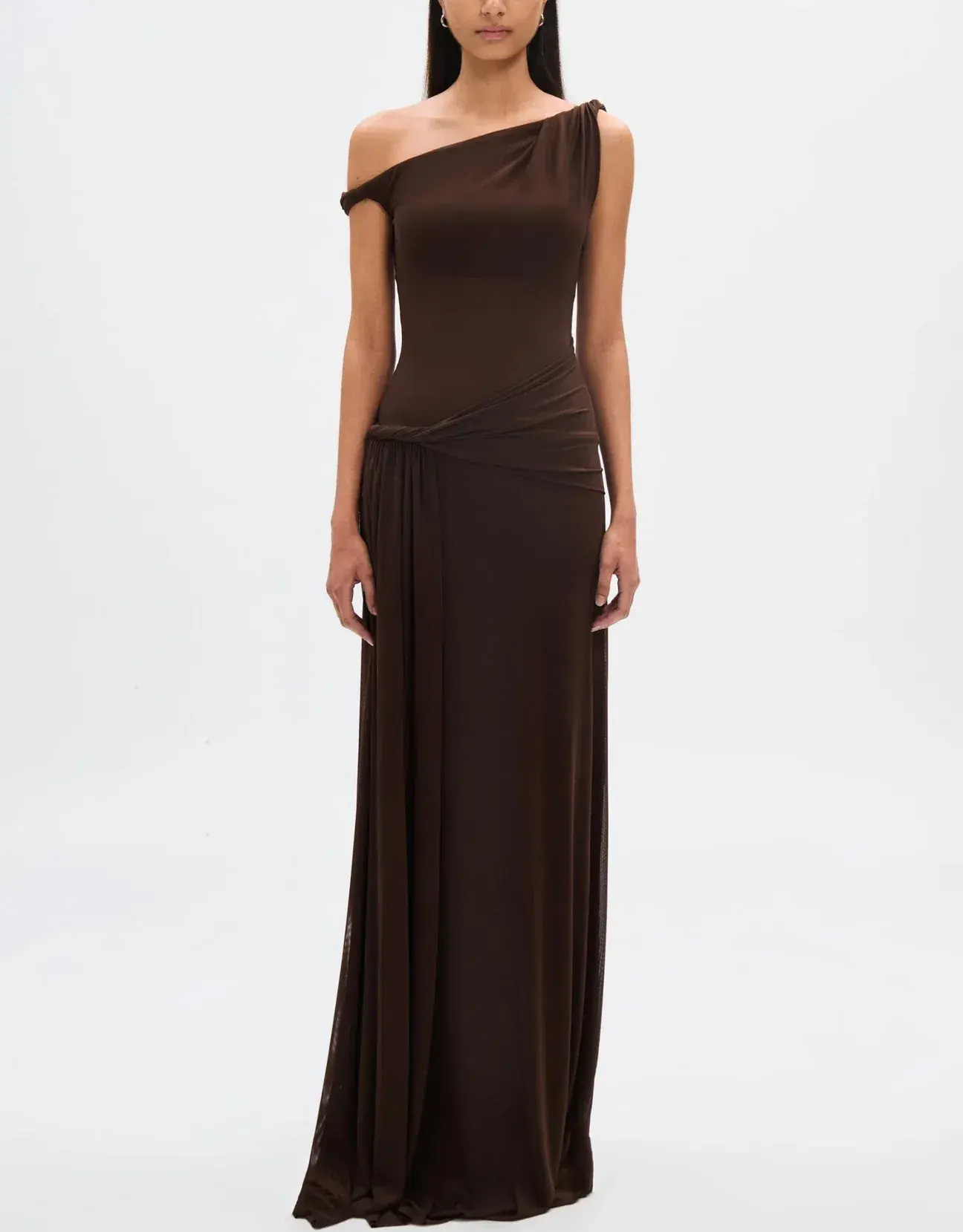 Misha The Sisal Mesh Maxi Dress in Espresso Size 6/XS - Image 1
