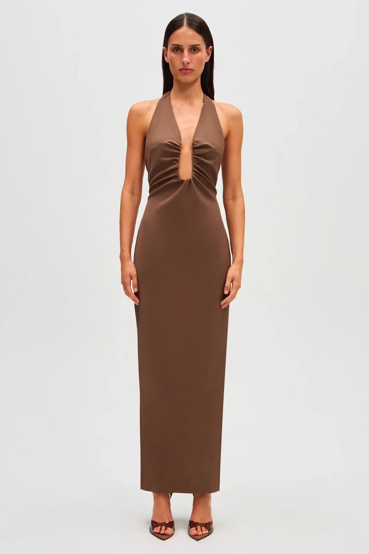 MISHA Alusia Maxi Dress Mink Size 6/XS - Image 1
