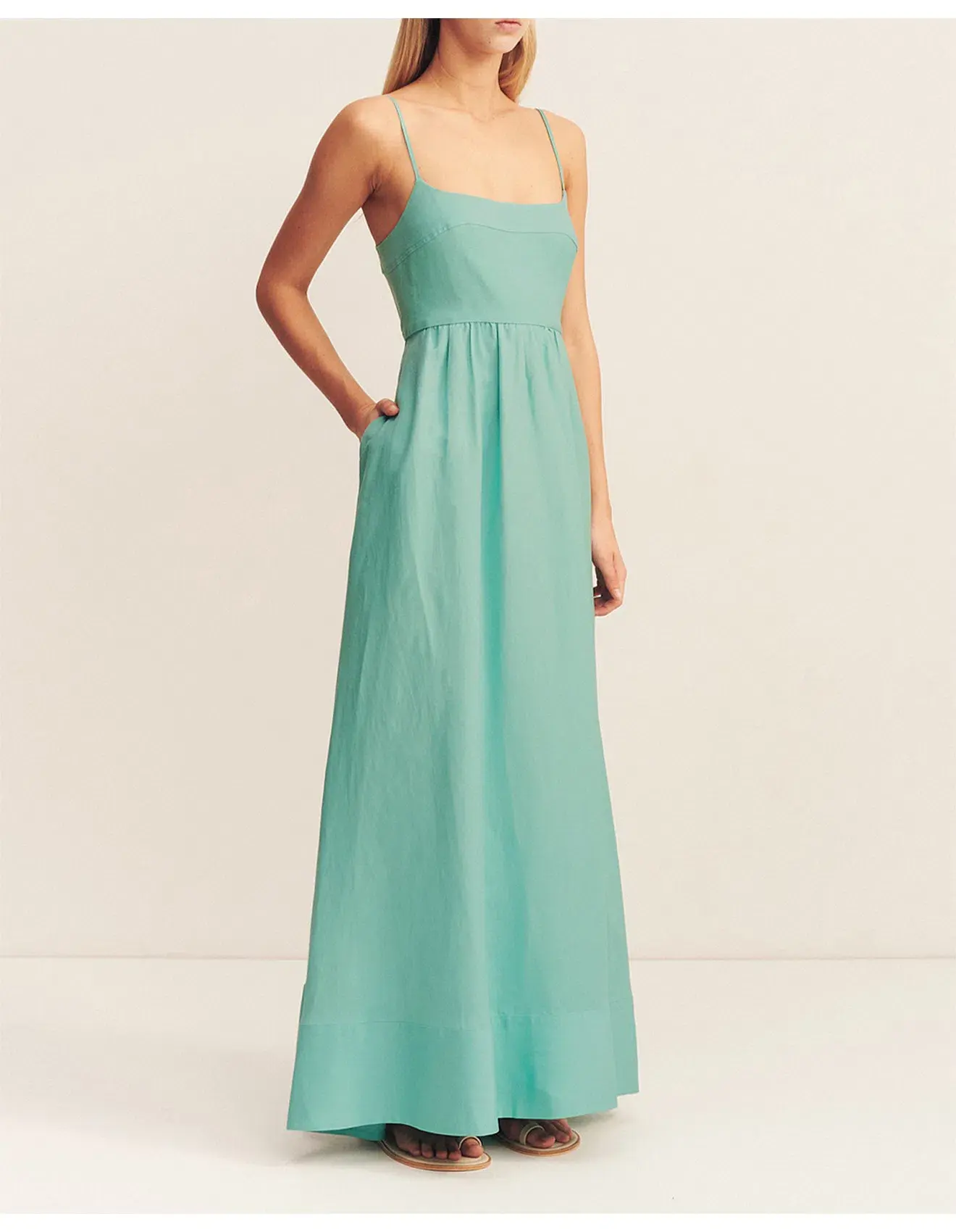 Shona Joy Alec Low Open Back Maxi Dress Pool Blue Size 10 - Image 2
