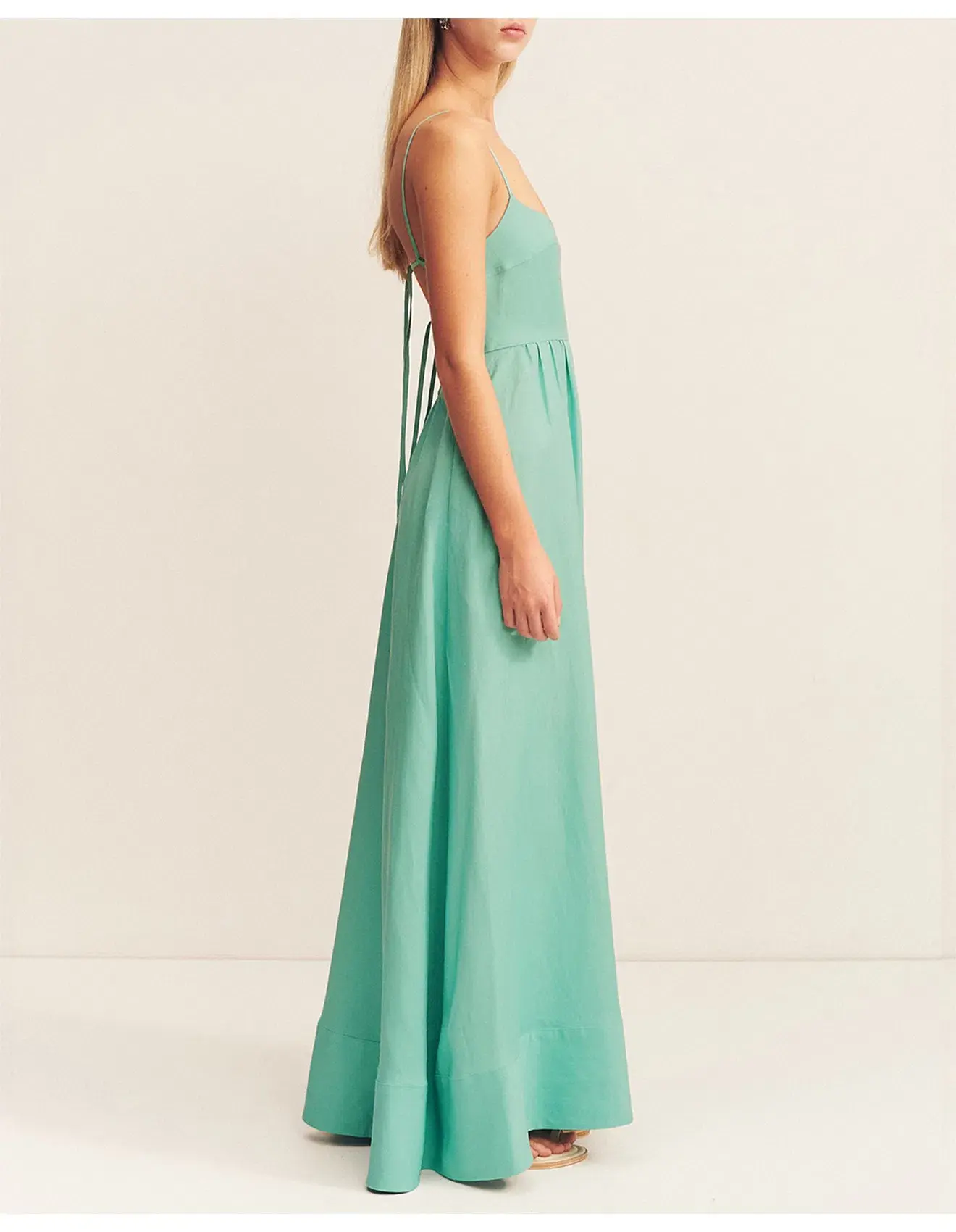 Shona Joy Alec Low Open Back Maxi Dress Pool Blue Size 10 - Image 4