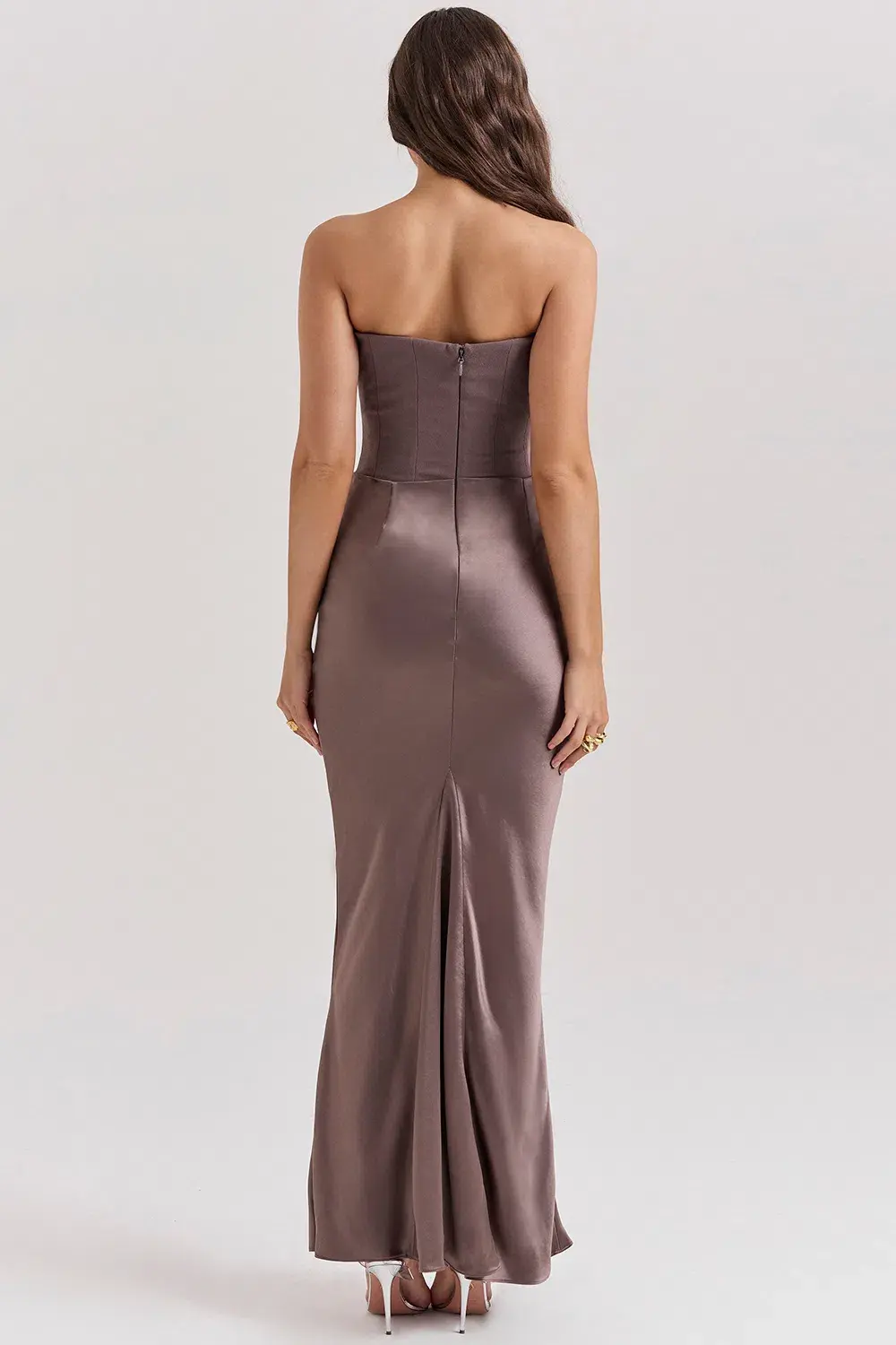House of CB Persephone Strapless Corset Dress Maxi Dress Smoke Size XS / AU 6 - Image 2