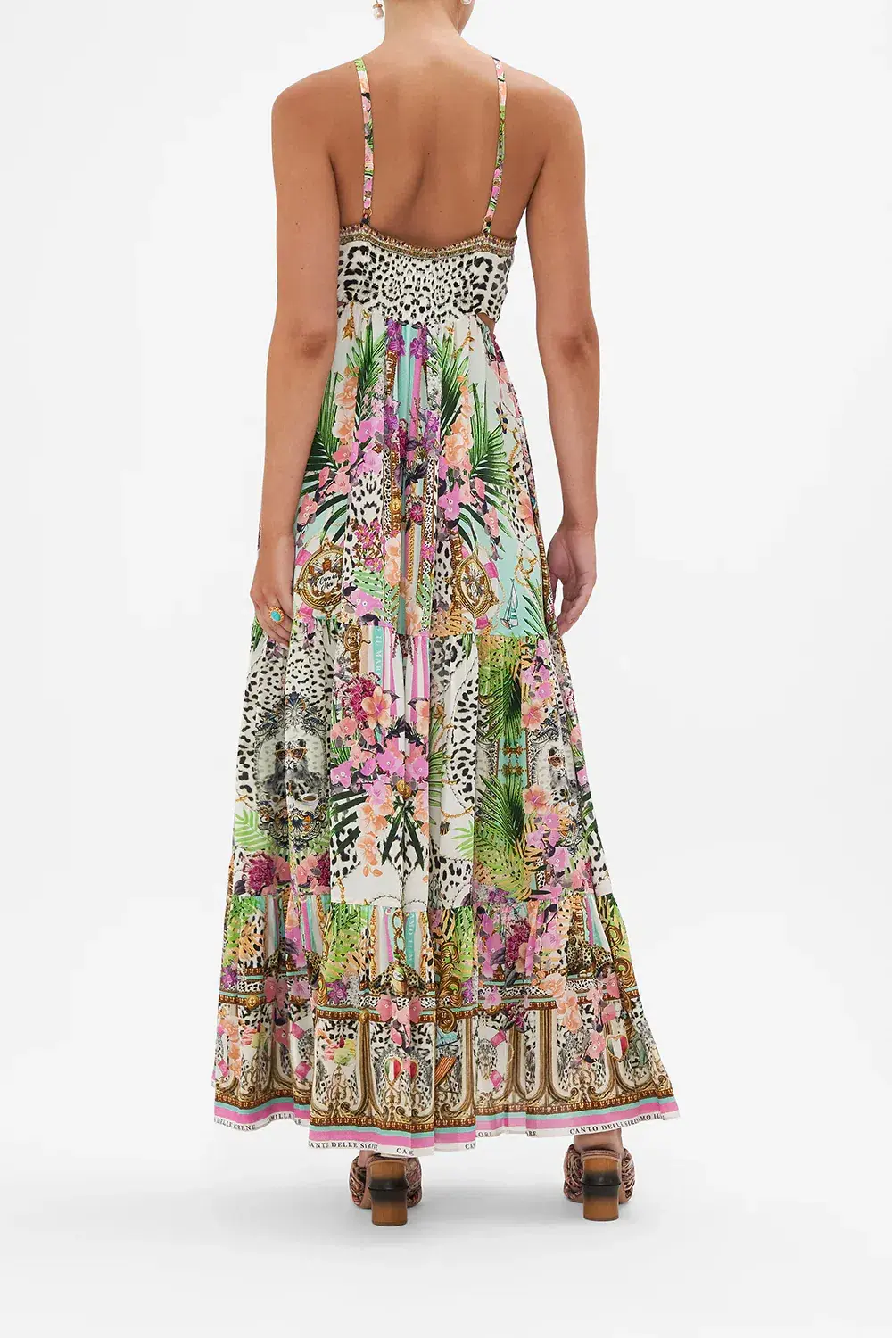Camilla Dear Amore Mio Gathered Cut Out Dress Print Size L / AU 14 - Image 3