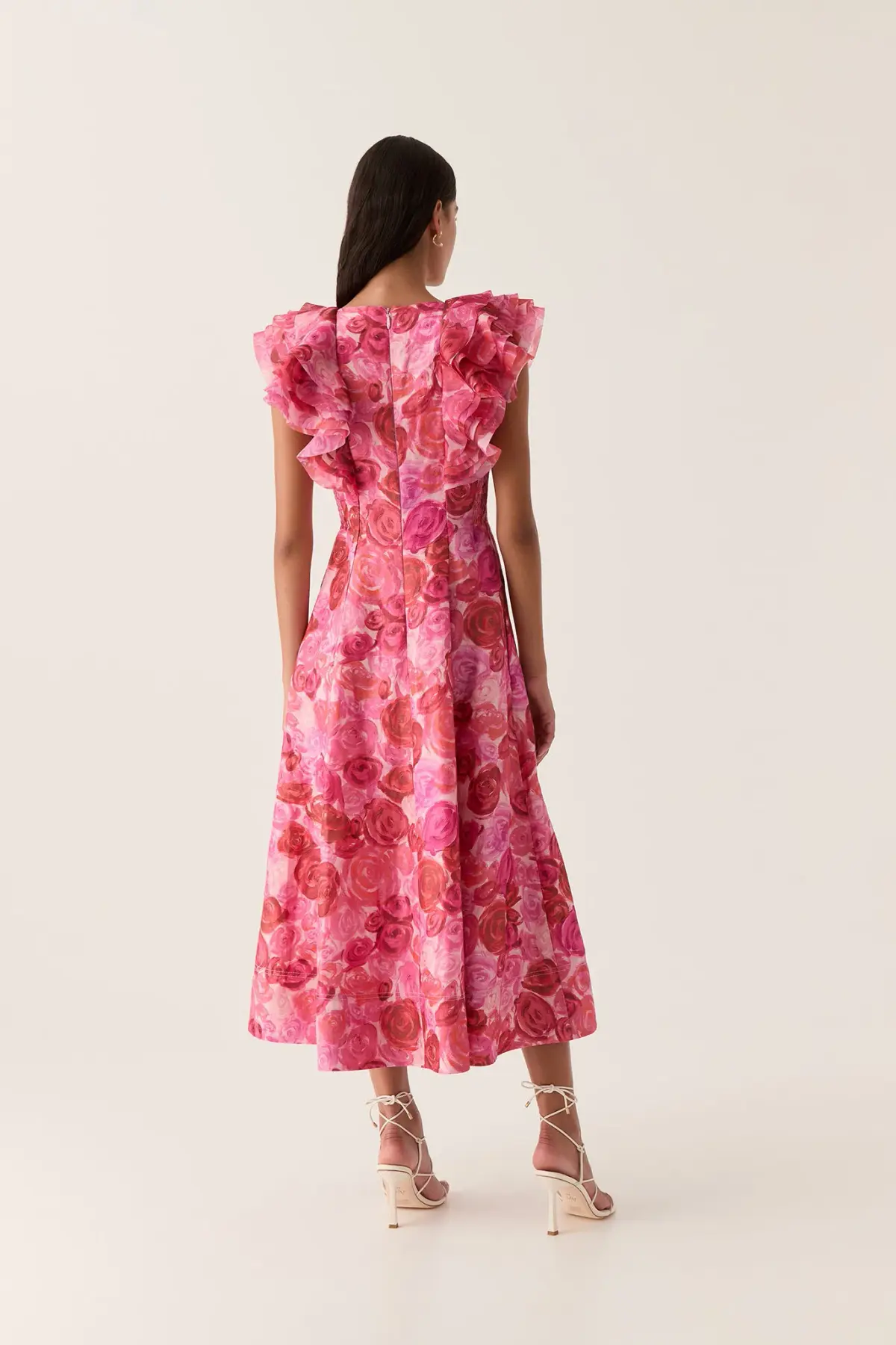 Aje Enchanted Plunge Midi Dress Misty Rose Size 14 - Image 2