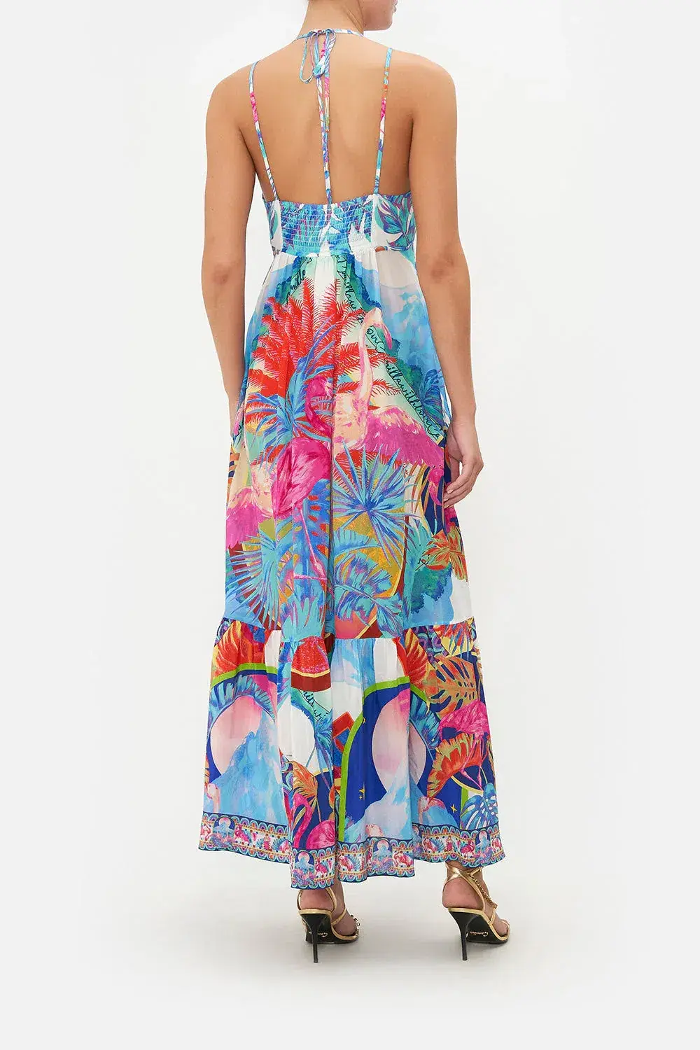 Camilla Flamenco Flamingo Tiered Dress with Hardware Size 14/L - Image 3