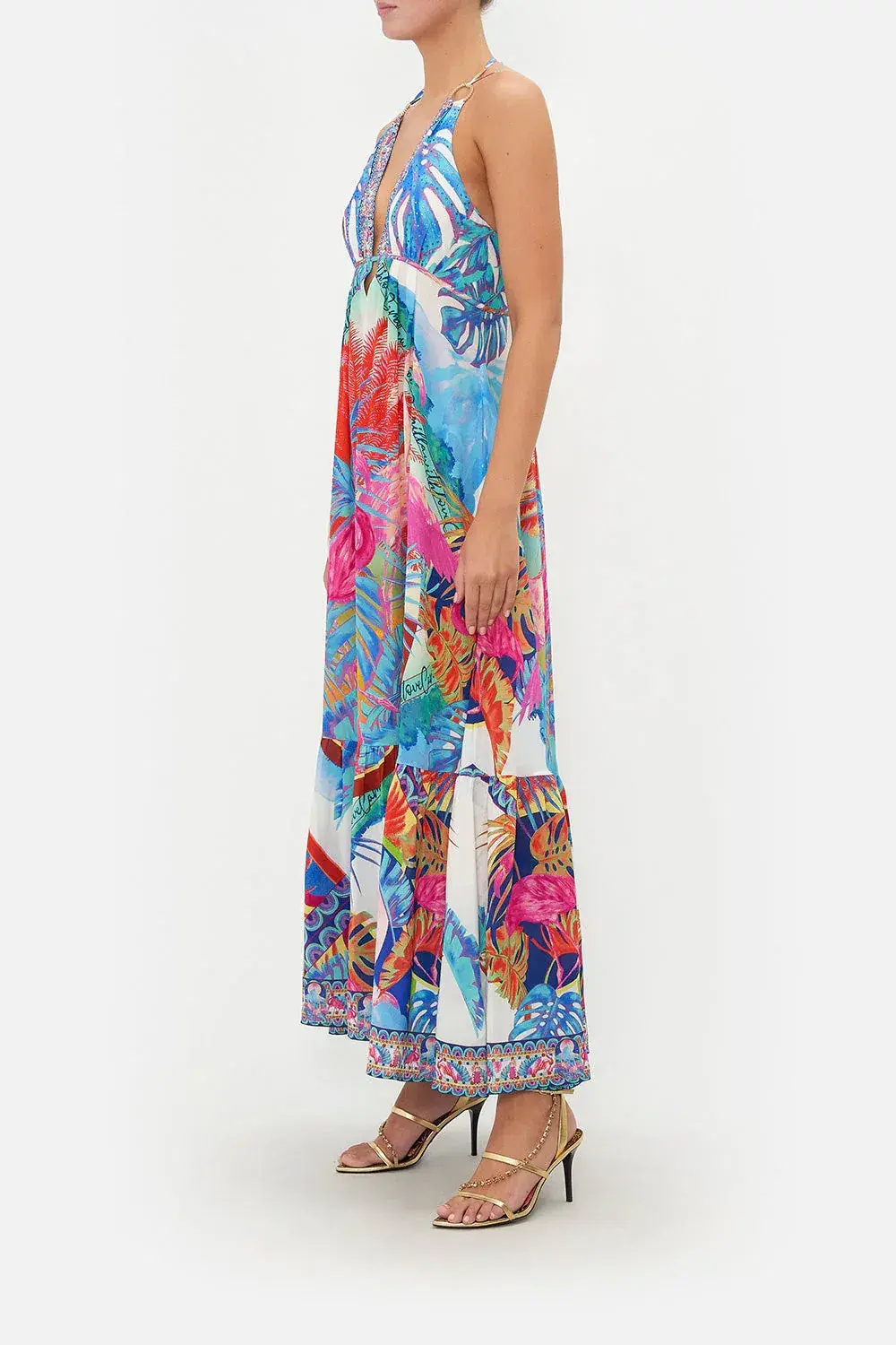 Camilla Flamenco Flamingo Tiered Dress with Hardware Size 14/L - Image 5