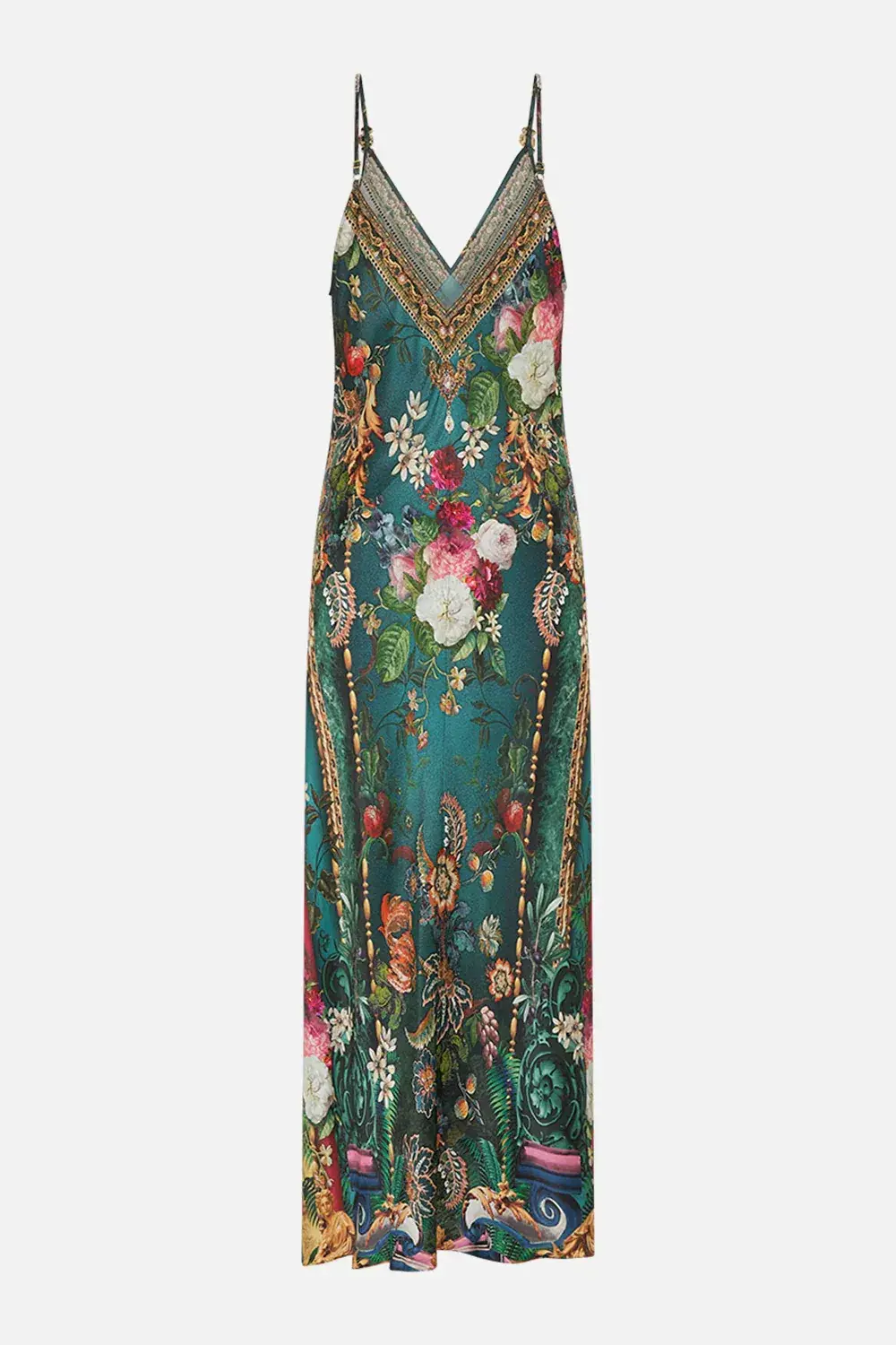 Camilla Verdis World V Neck Bias Slip Floral Size L / AU 14 - Image 7