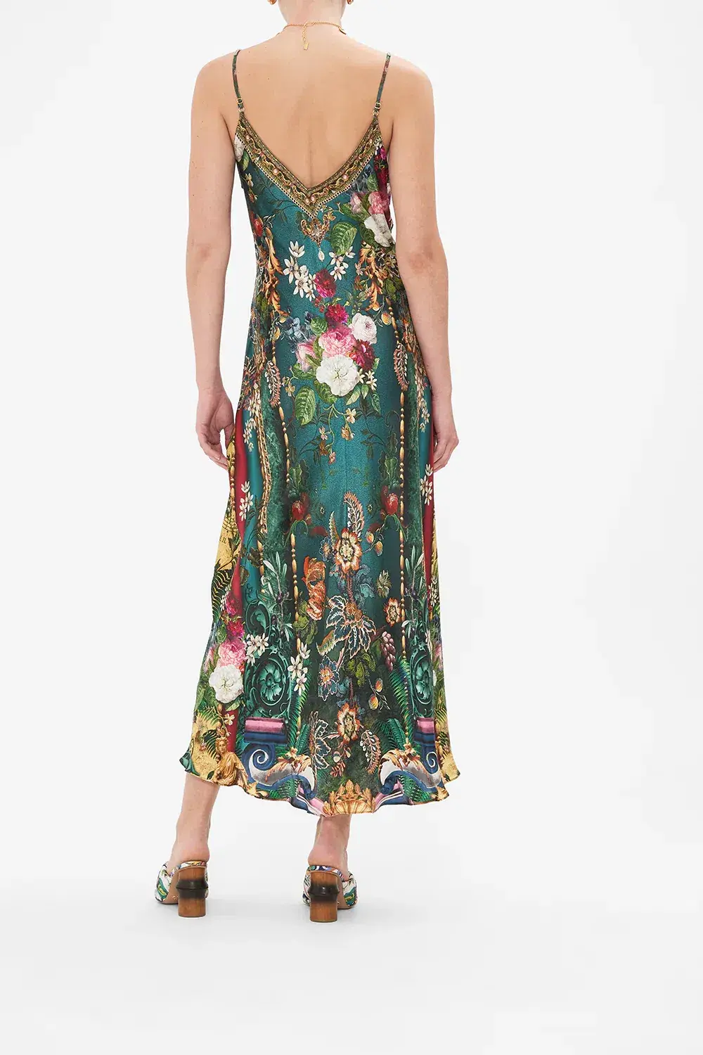 Camilla Verdis World V Neck Bias Slip Floral Size L / AU 14 - Image 3