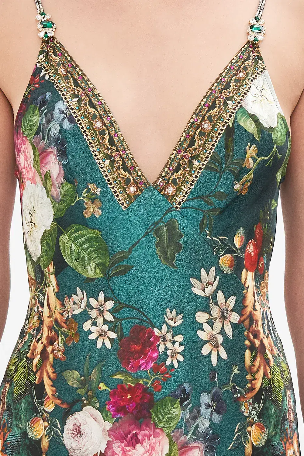 Camilla Verdis World V Neck Bias Slip Floral Size L / AU 14 - Image 2