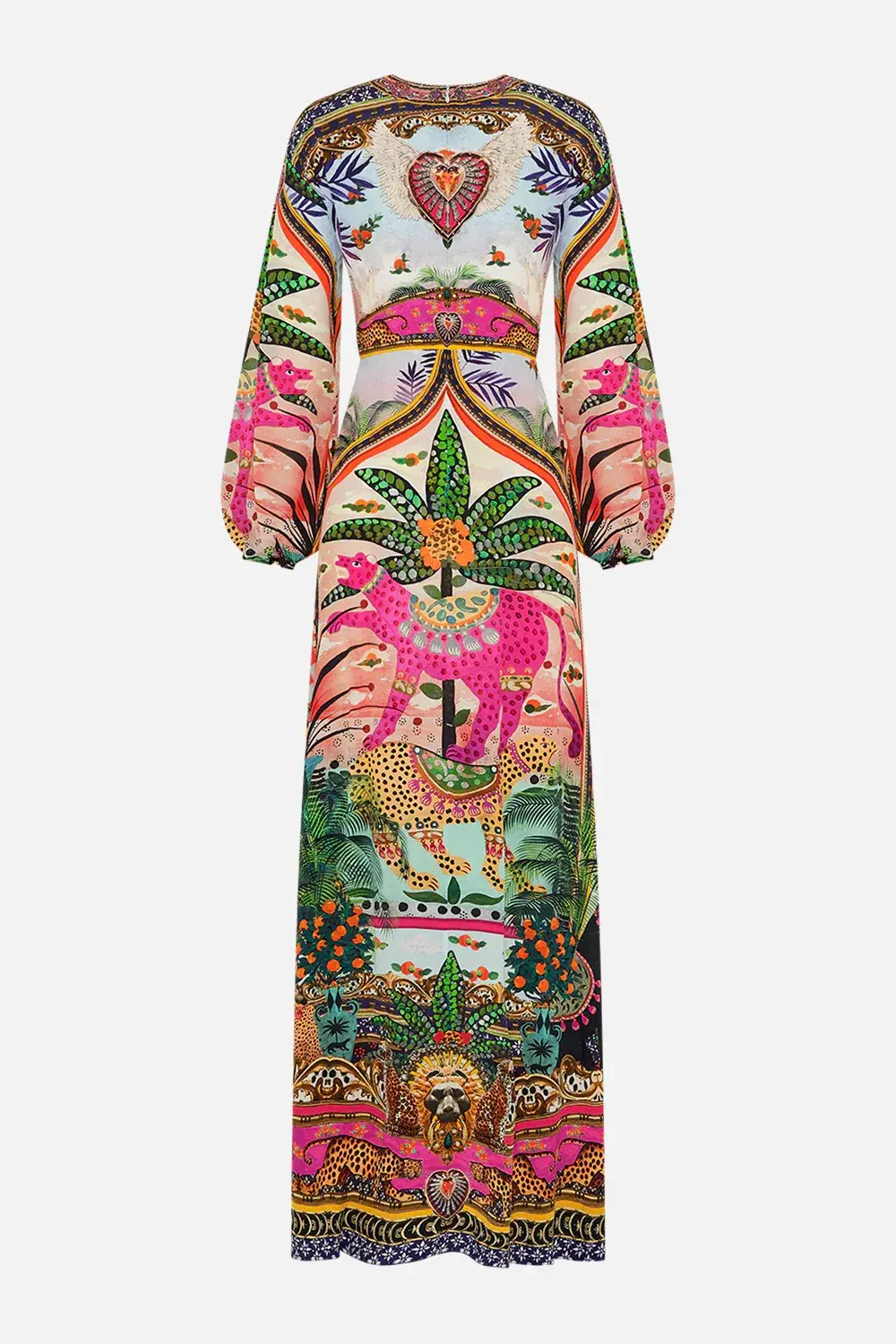 Camilla Alessandros Atlantis Printed Lantern Sleeve Dress Multi Size 14 - Image 8