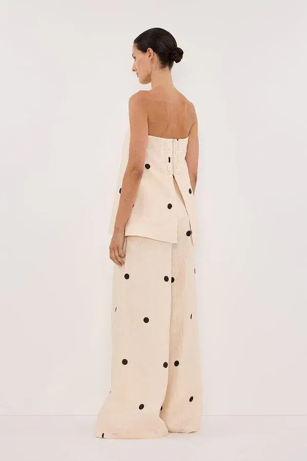 DISSH Beverly Cream Spot Strapless Top and Pants Set Cream Size 10/12 - Image 2