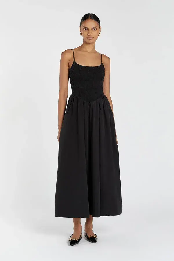 DISSH Milano Cotton Midi Dress Black Size 8 for rent on The Volte - main image