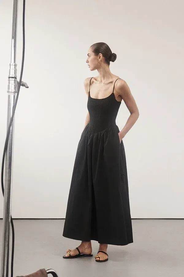 DISSH Milano Cotton Midi Dress Black Size 8 - Image 2