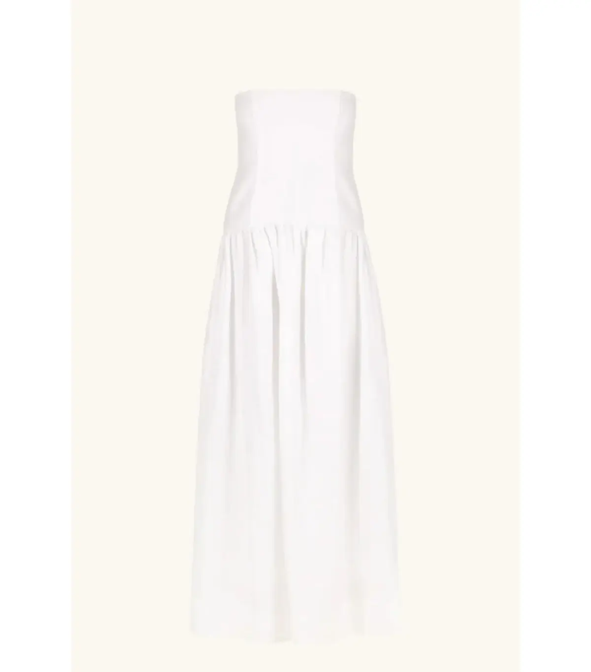 Shona Joy Blanc Linen Strapless Panelled Maxi Dress White Size AU 10 - Image 6