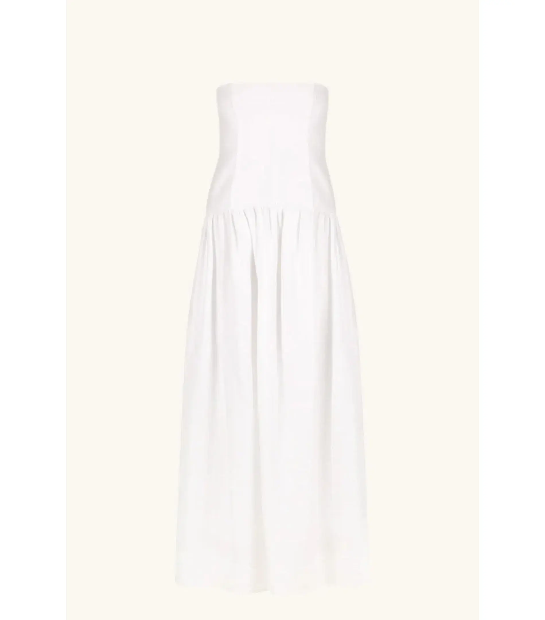 Shona Joy Blanc Linen Strapless Panelled Maxi Dress White Size AU 10 - Image 6