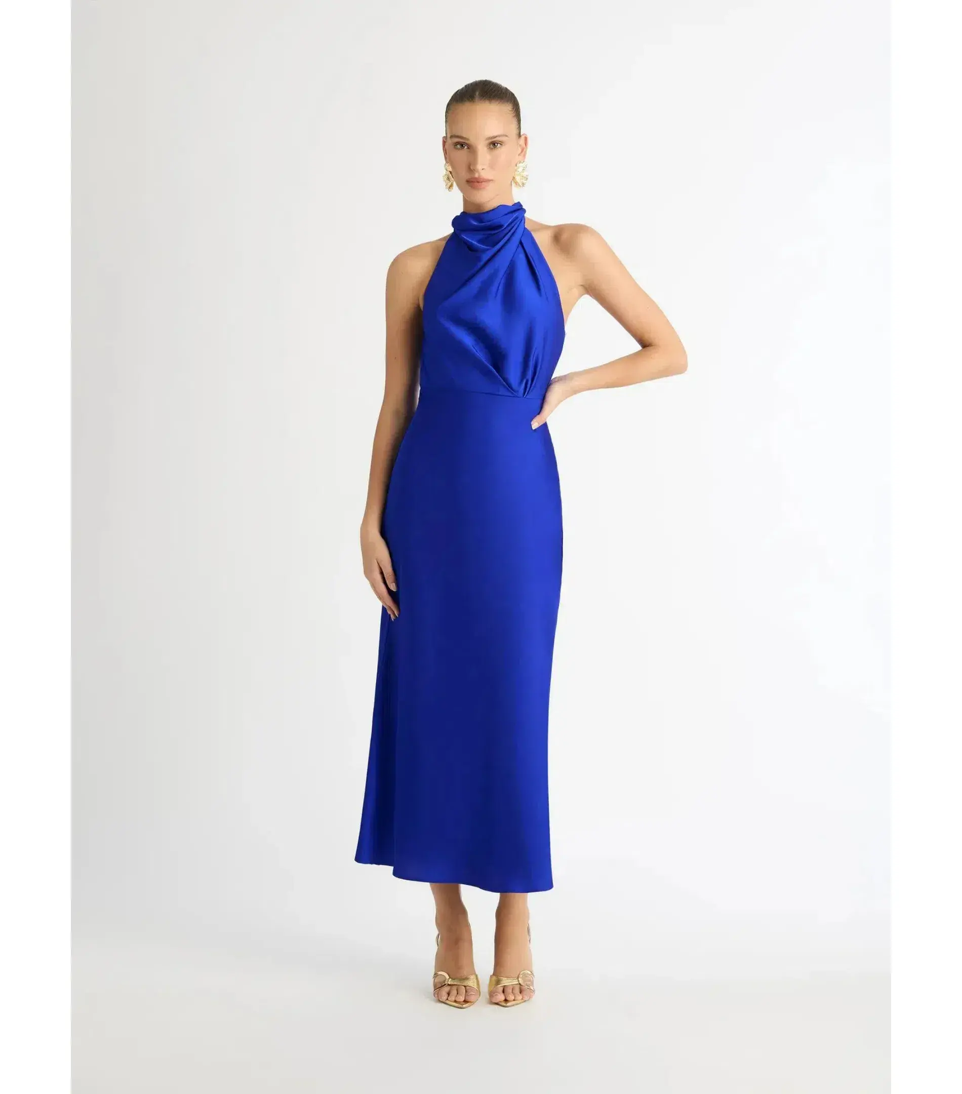 Sheike Jasmine Midi Dress in Calton Blue Size AU 6   - Image 1