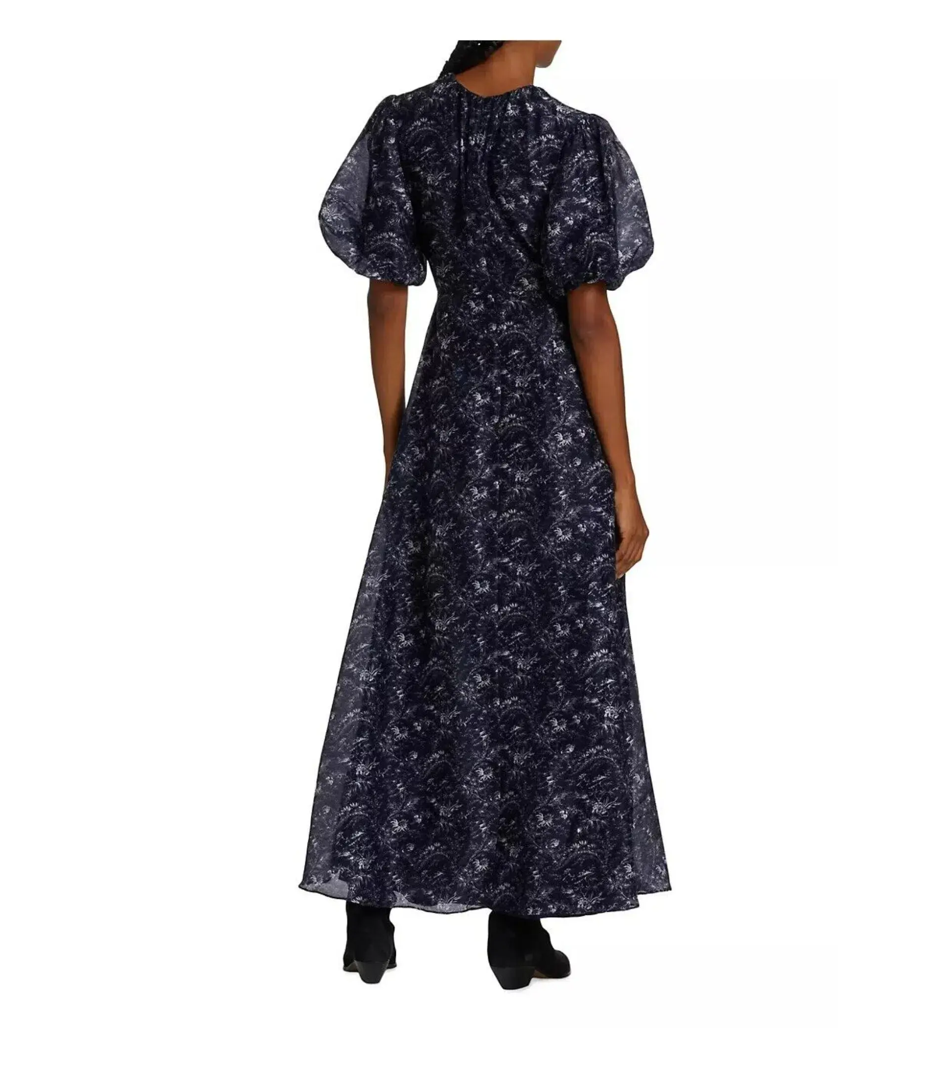 Sir the Label Caprice Puff Sleeve Midi Dress in Navy Size 1 / AU 8 - Image 3