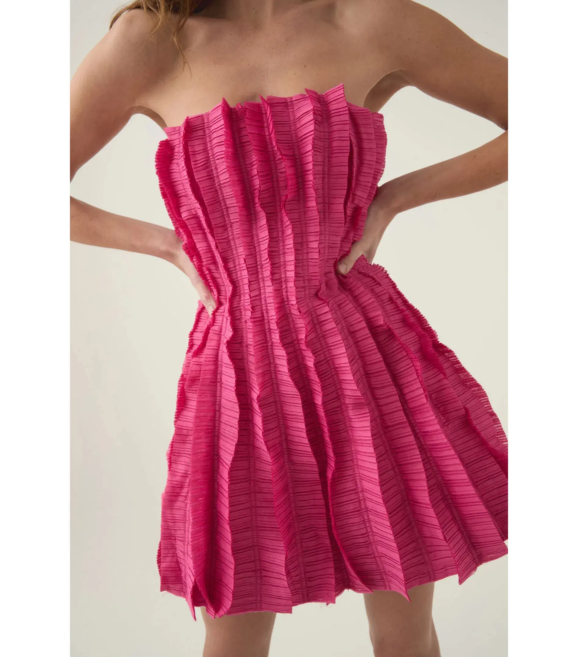 Aje Hybrid Sleeveless Mini Dress in Fuchsia Rose Size AU 8 - Image 2