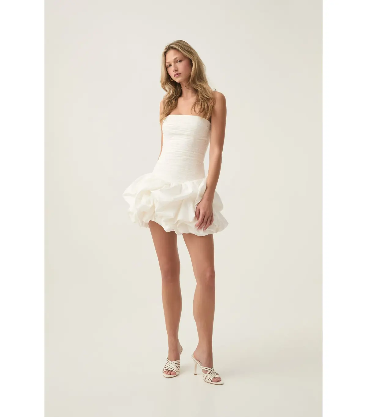 Aje Violette Bubble Hem Mini Dress Ivory Size AU 8 - Image 1
