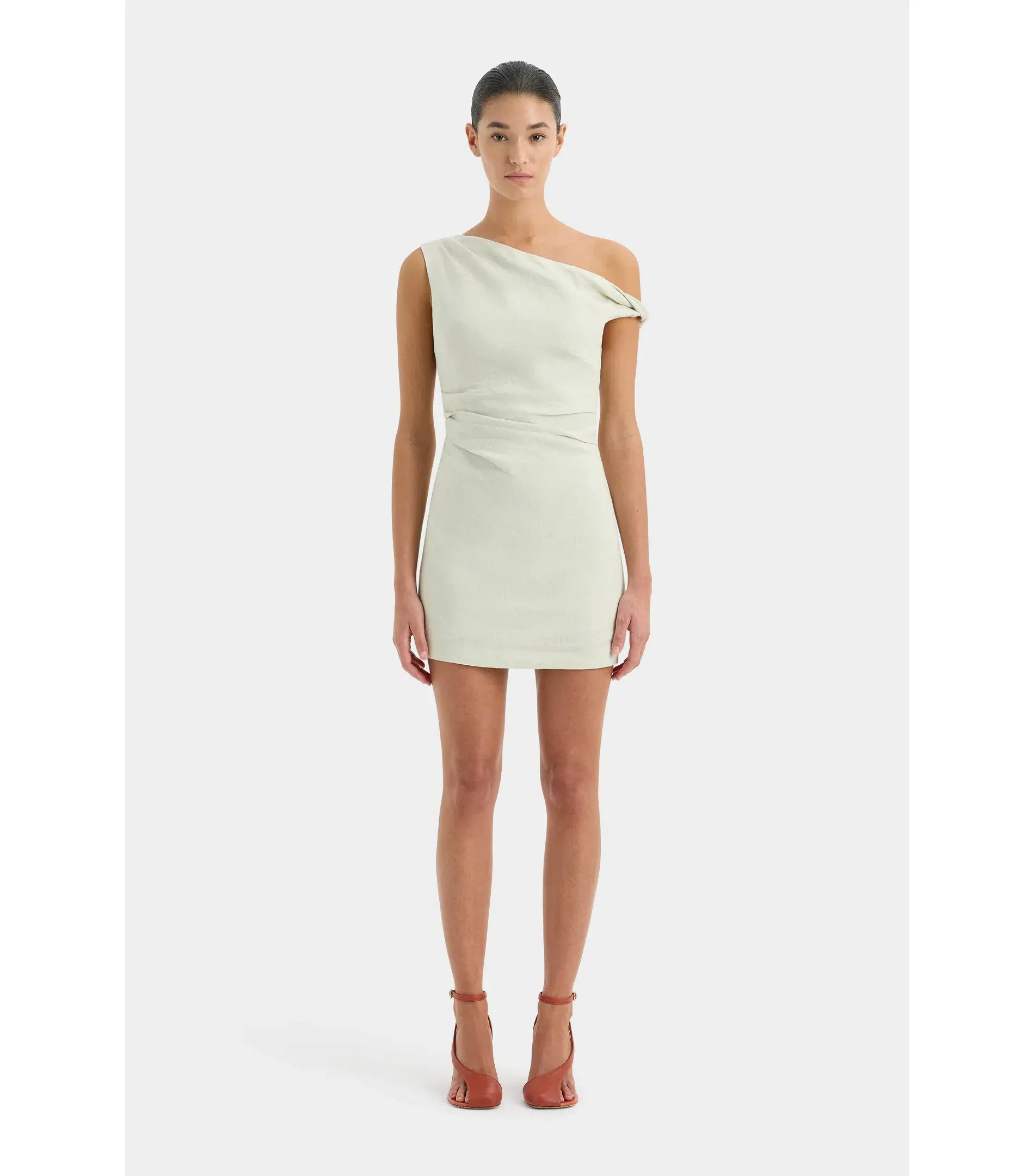 Sir the Label Iris Twist Mini Dress Light Sage Size AU 10 - Image 1