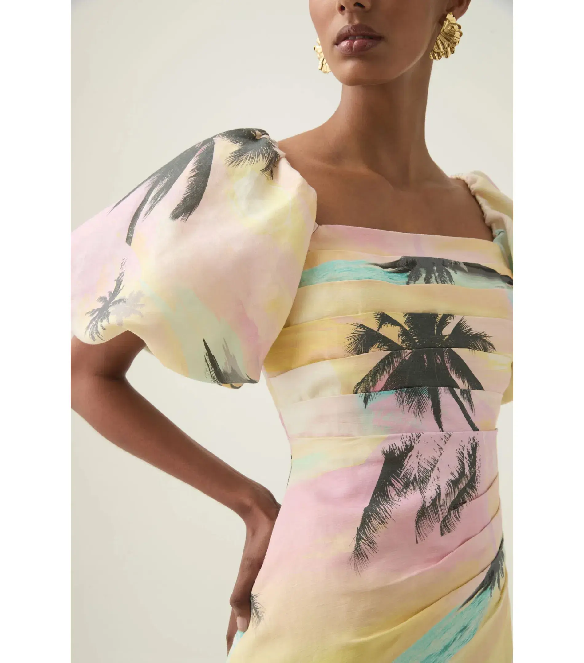 Aje Paradise Wrap Front Mini Dress Sunset sky Size AU 14 - Image 2