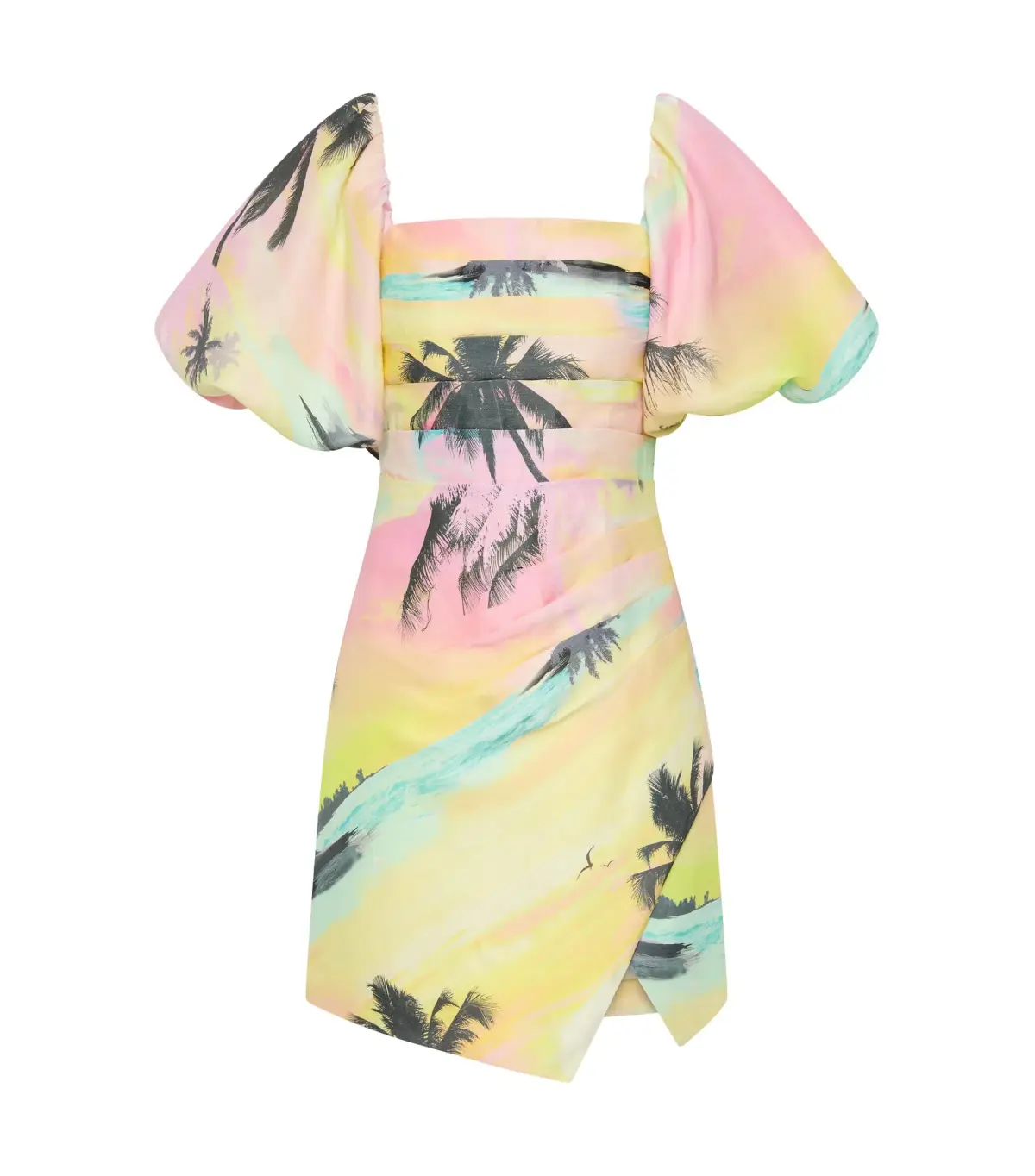 Aje Paradise Wrap Front Mini Dress Sunset sky Size AU 14 - Image 4