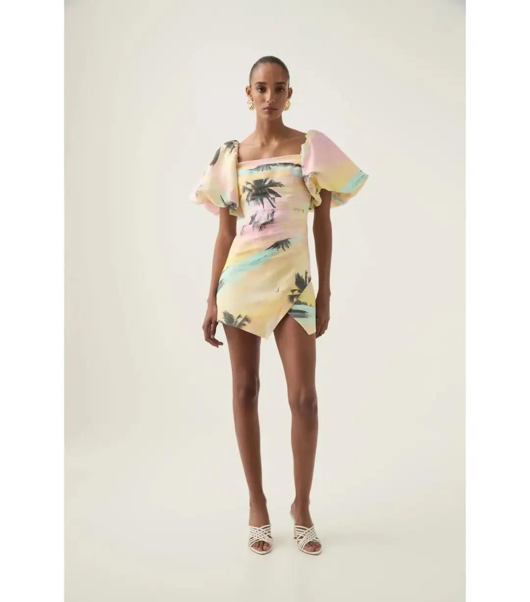 Aje Paradise Wrap Front Mini Dress Sunset sky Size AU 14 for rent on The Volte - main image