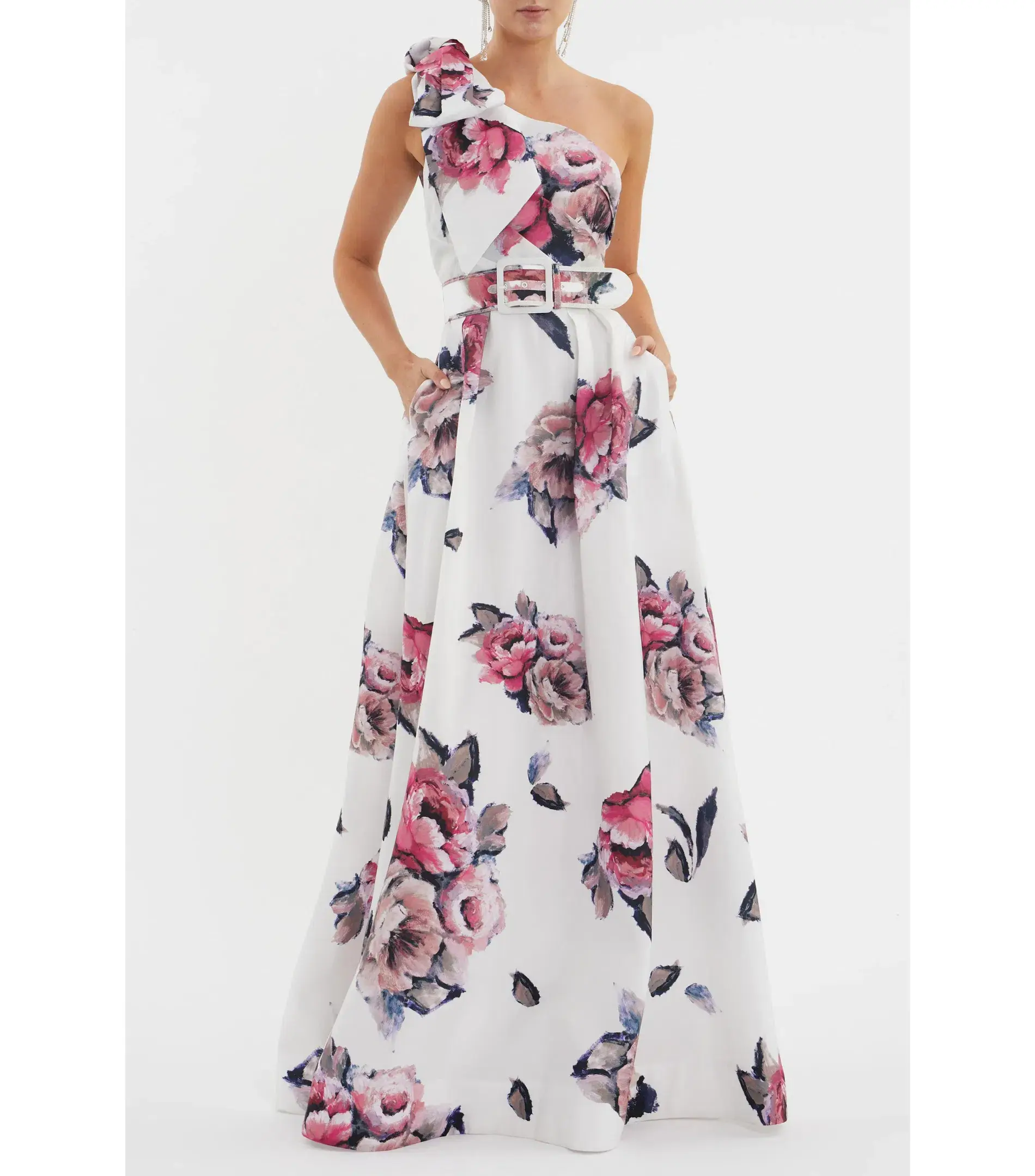 Rebecca Vallance Aveline One Shoulder Gown Floral Size AU 12  - Image 1