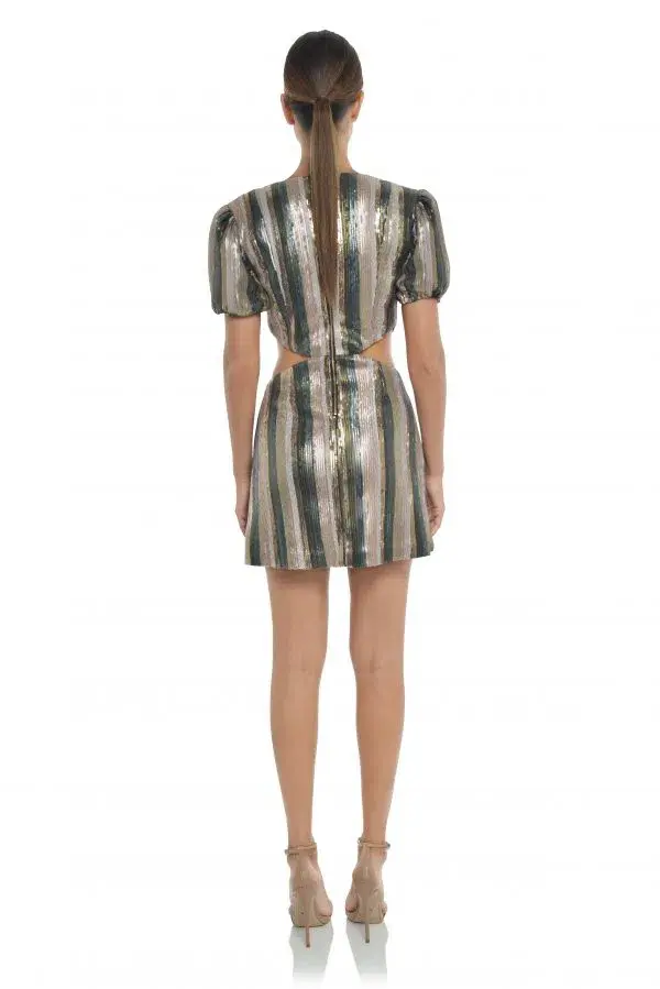 MISHA Lorlea Mini Dress Print Sequin Size 8 - Image 2