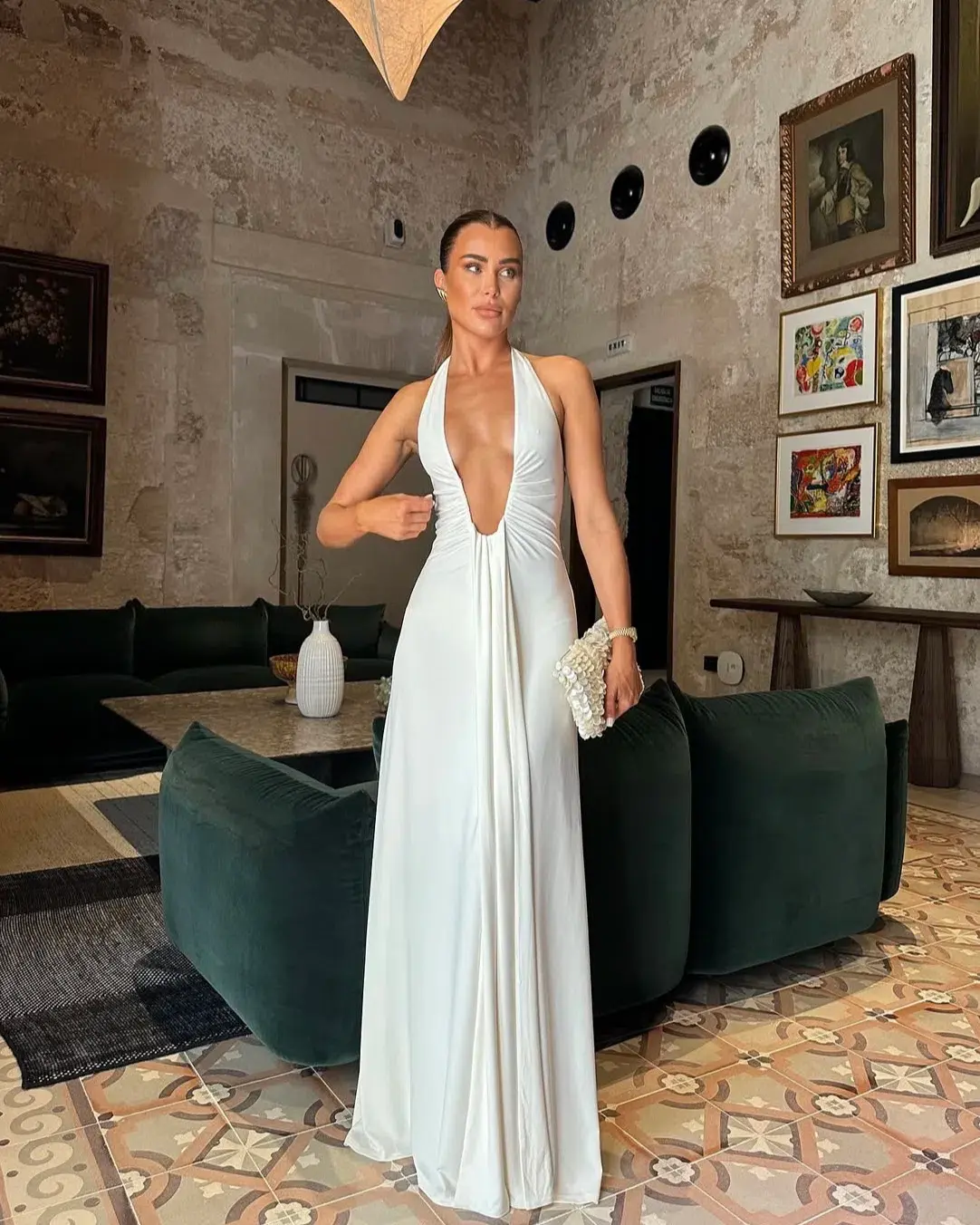 Misha Jennifer Cupro Maxi Dress Ivory Size 6/XS  - Image 2
