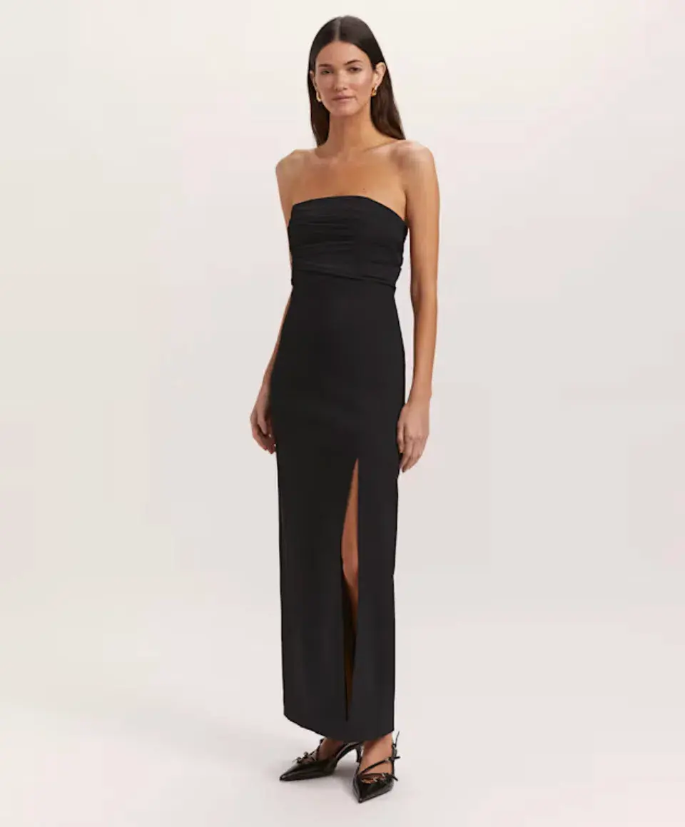 SABA Dharma Strapless Midi Dress BLACK SIZE 6 - Image 1