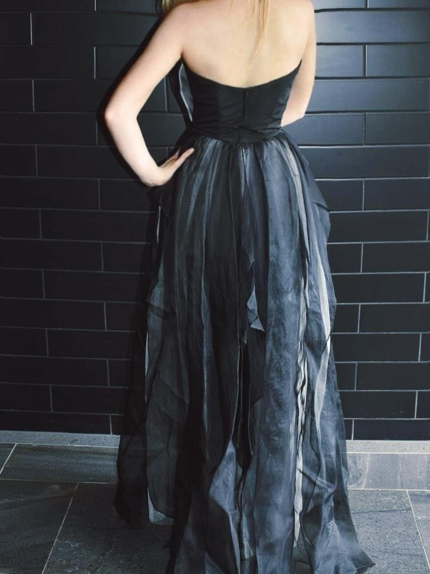 Carla Zampatti Organza Evening Gown Black Size 6 - Image 3