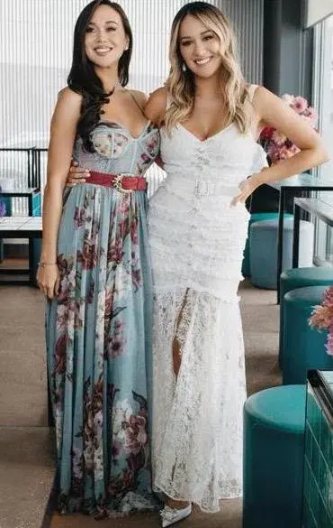 Alessandra Rich Lace Frill Dress - Cream AU12 - Image 2