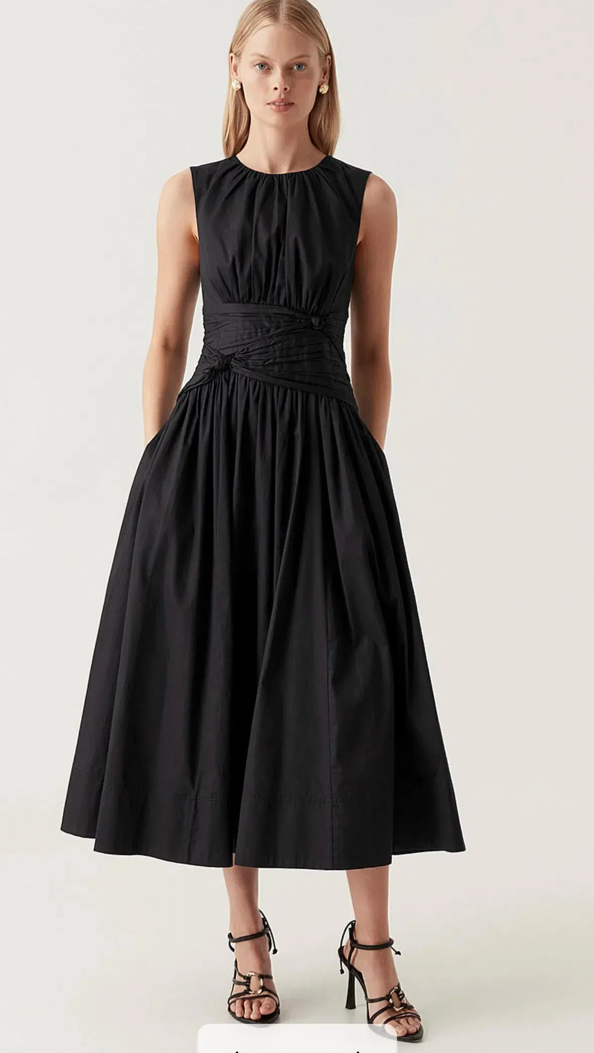 AJE Agatha Knot Waist Midi Dress Size 6 - Image 1