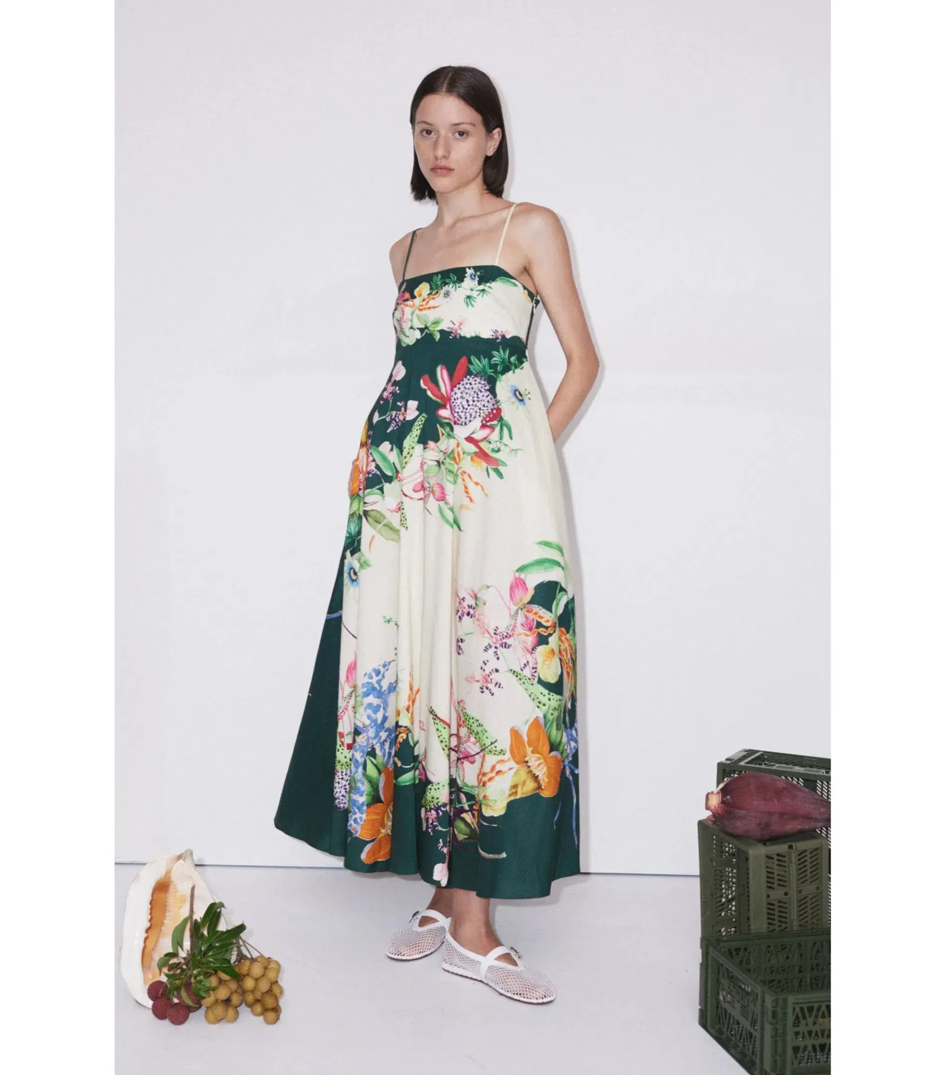 Alémais Aggie Sundress Midi Dress Print Size AU 10 - Image 1