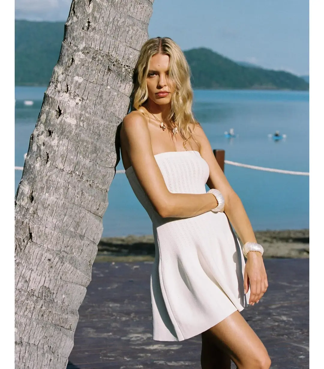 Kookai Belle Mini Dress Coconut Milk Size AU 8 for rent on The Volte - main image