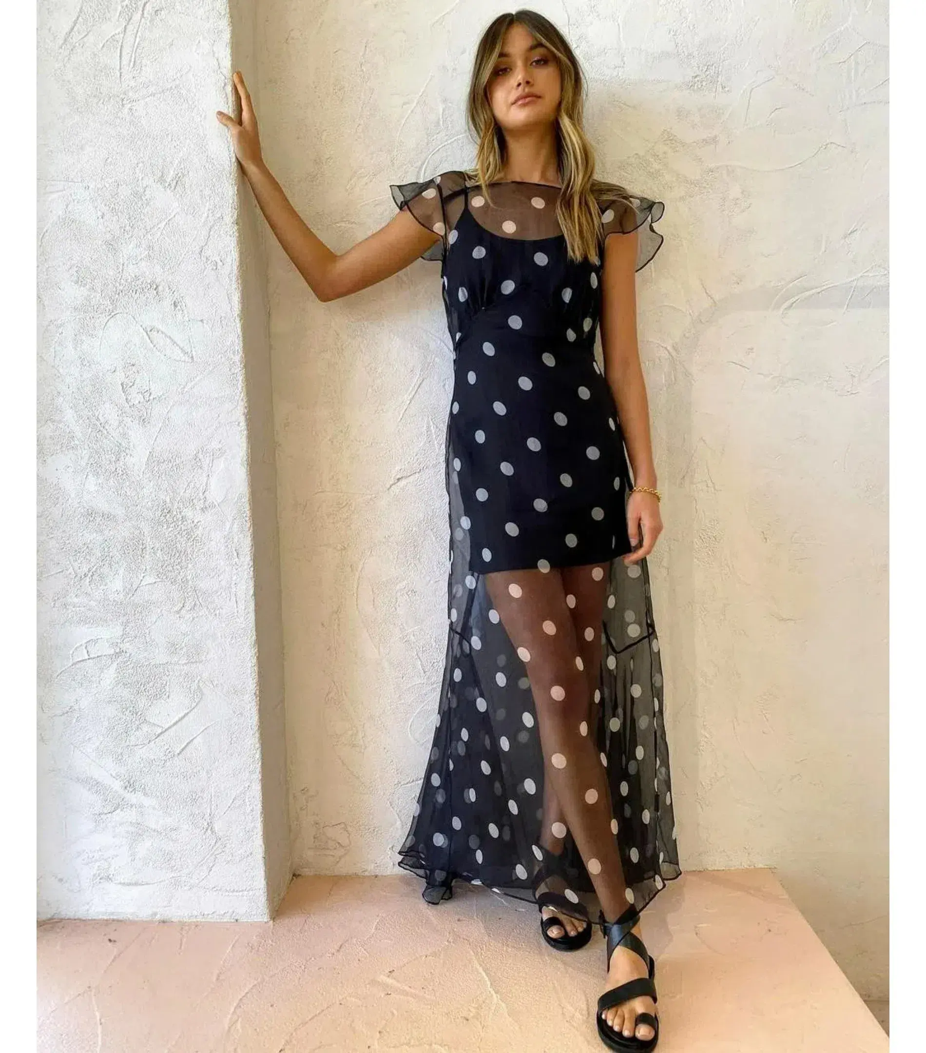 Sir The Label Margot Low Back Gown Black Polka Dot Size 1 / AU 8 - Image 3