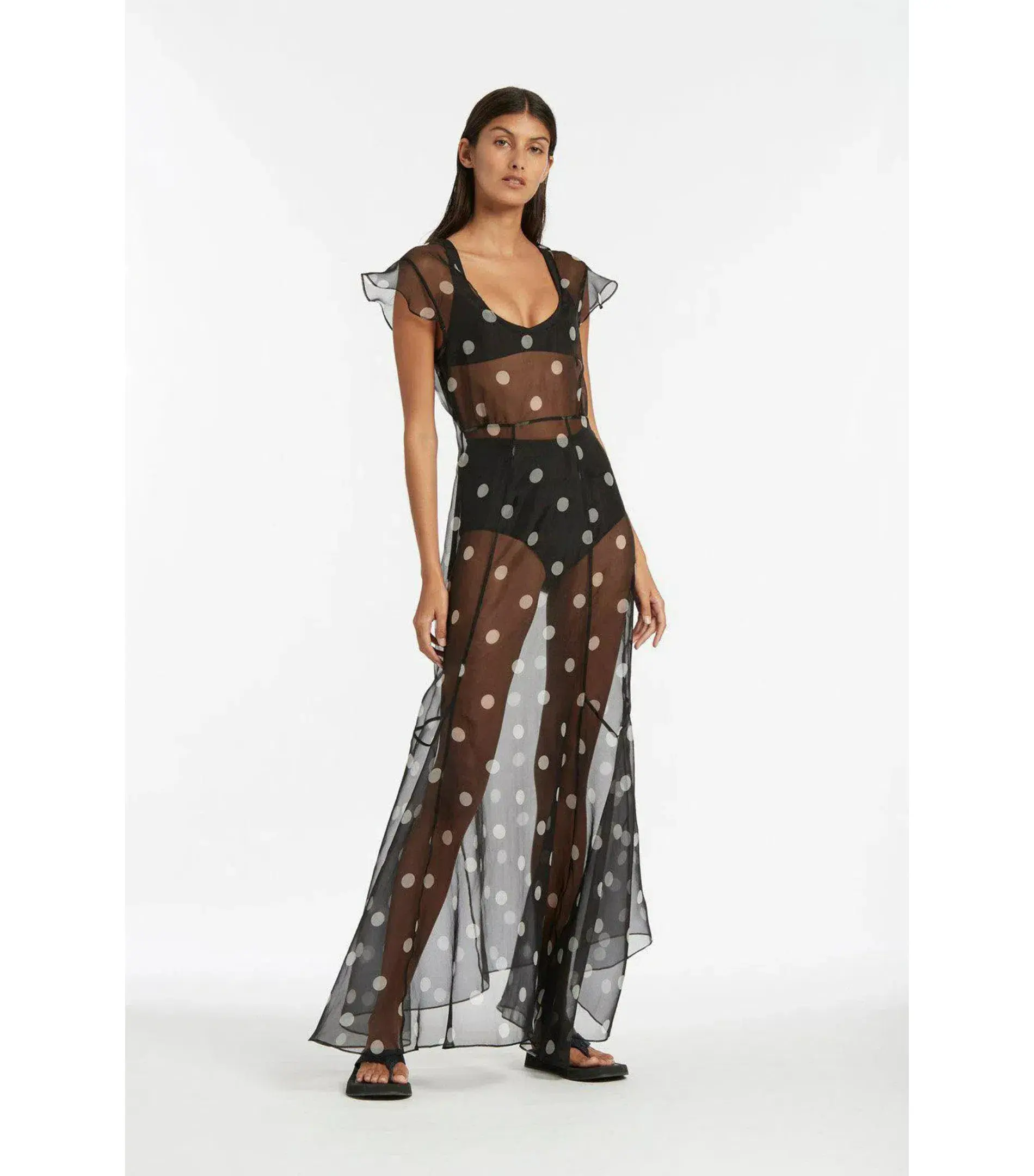 Sir The Label Margot Low Back Gown Black Polka Dot Size 1 / AU 8 - Image 1
