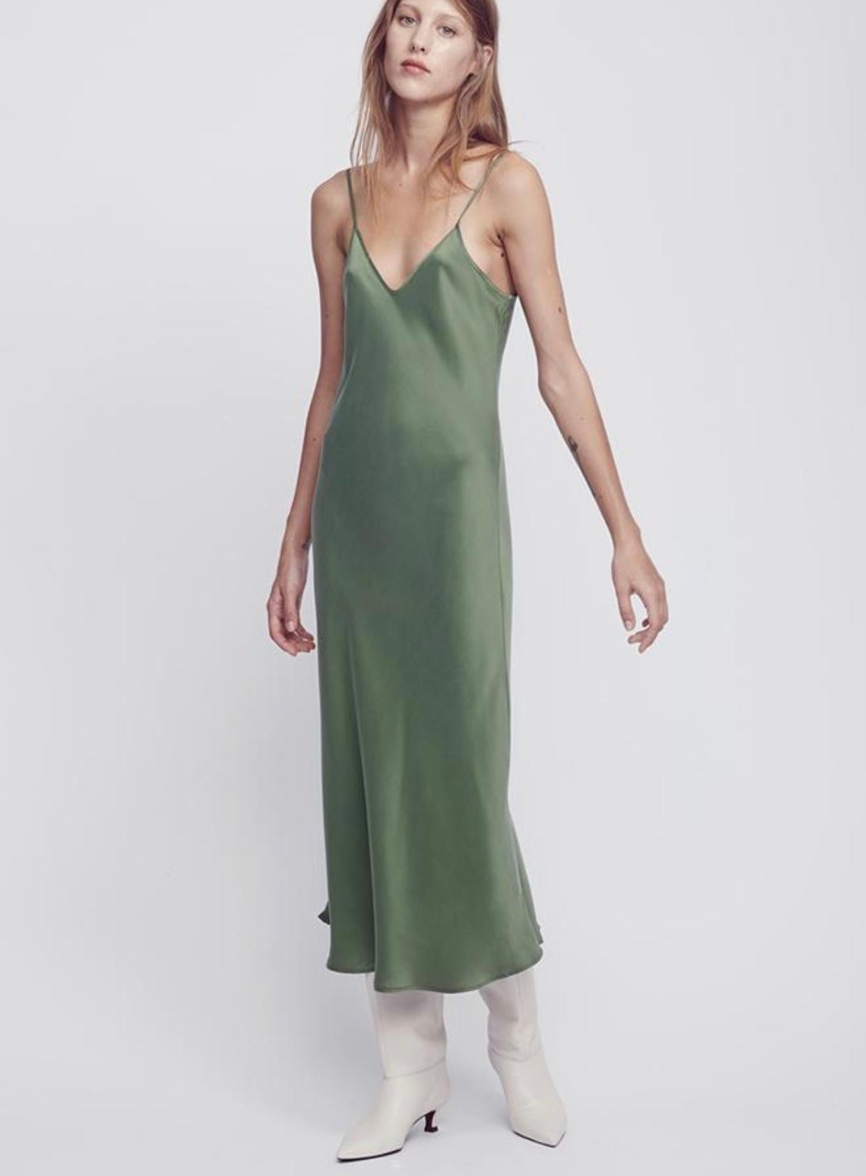Silk Laundry 90s Silk Slip Dress Khaki Size 8  - Image 1