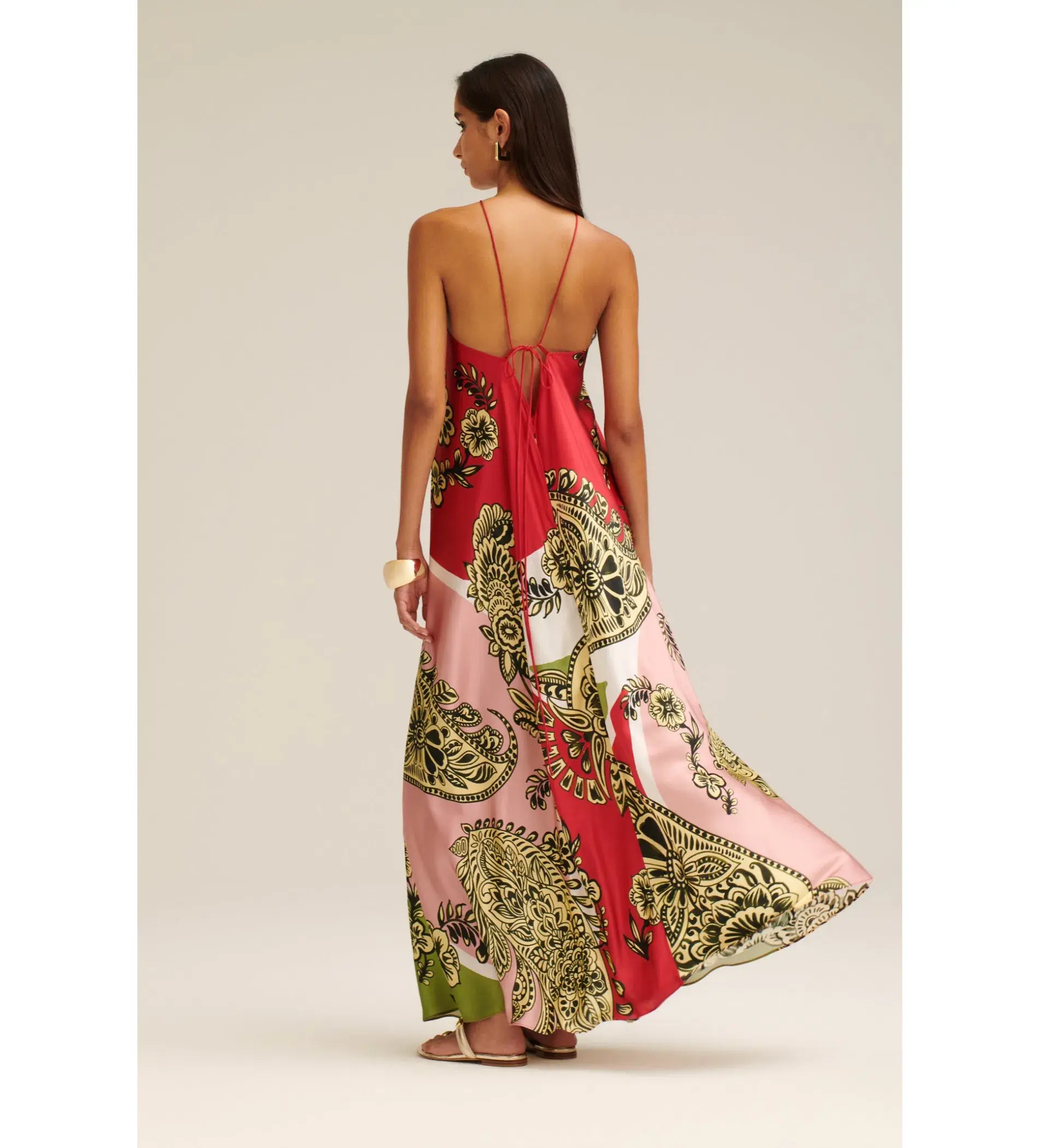 Scanlan Theodore Silk Harrow Print Dress in Red Pink Size AU 6 - Image 2
