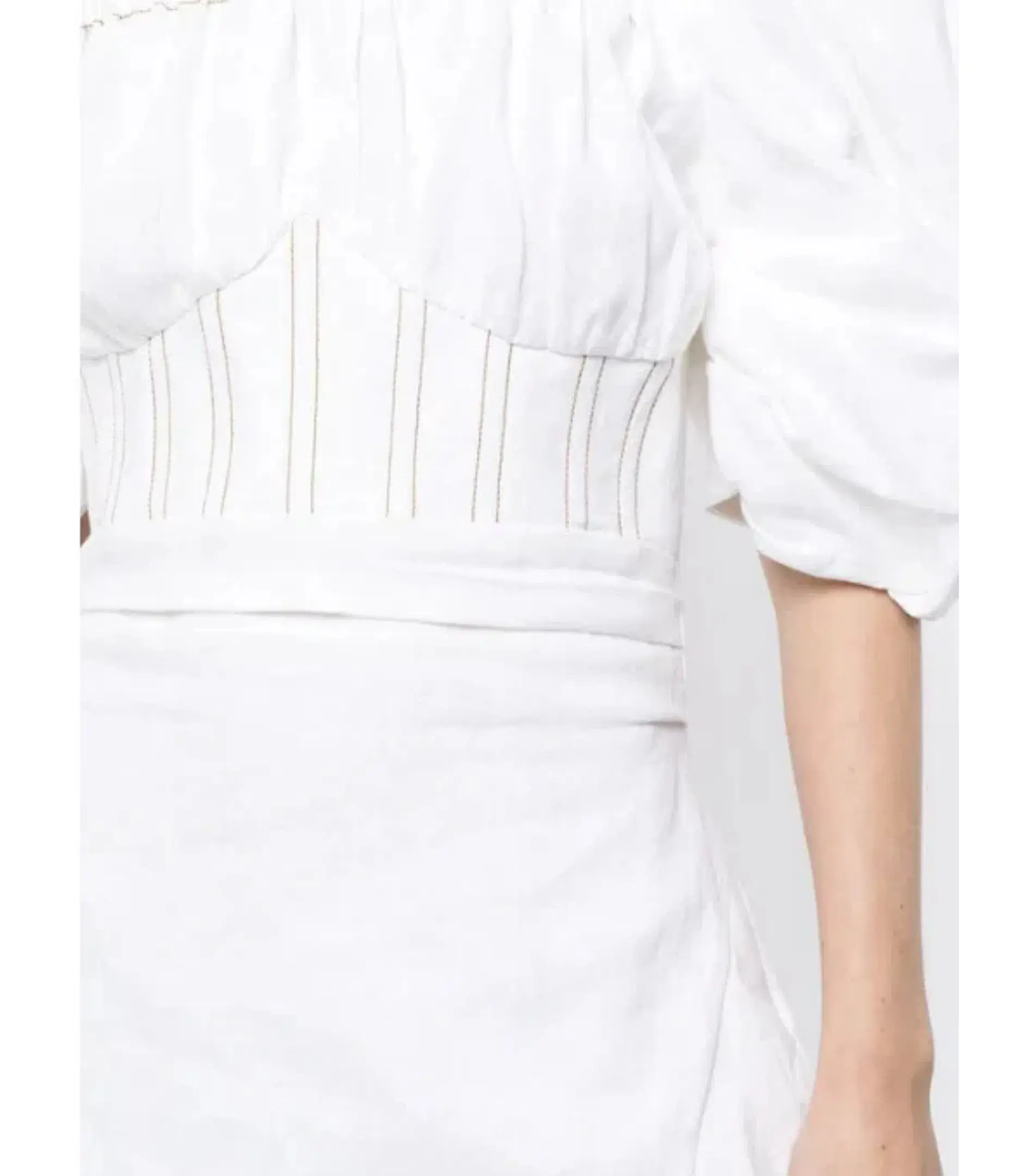 Rachel Gilbert The Capri Linen Dress in White Size AU 6 - Image 2