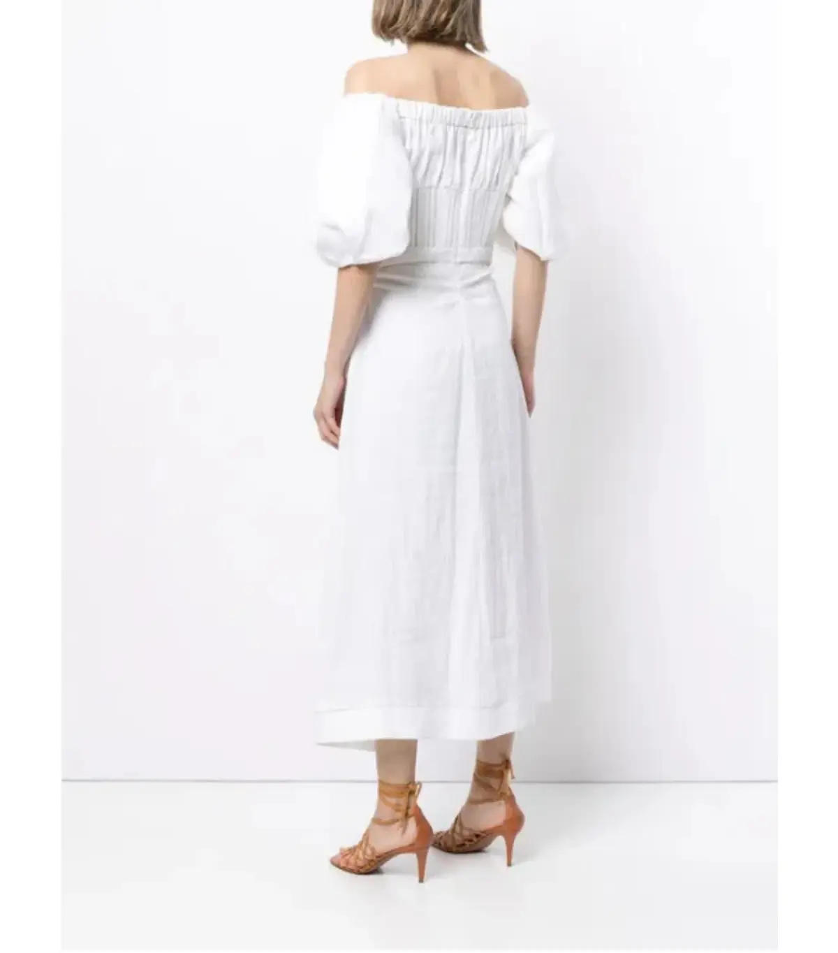 Rachel Gilbert The Capri Linen Dress in White Size AU 6 - Image 3