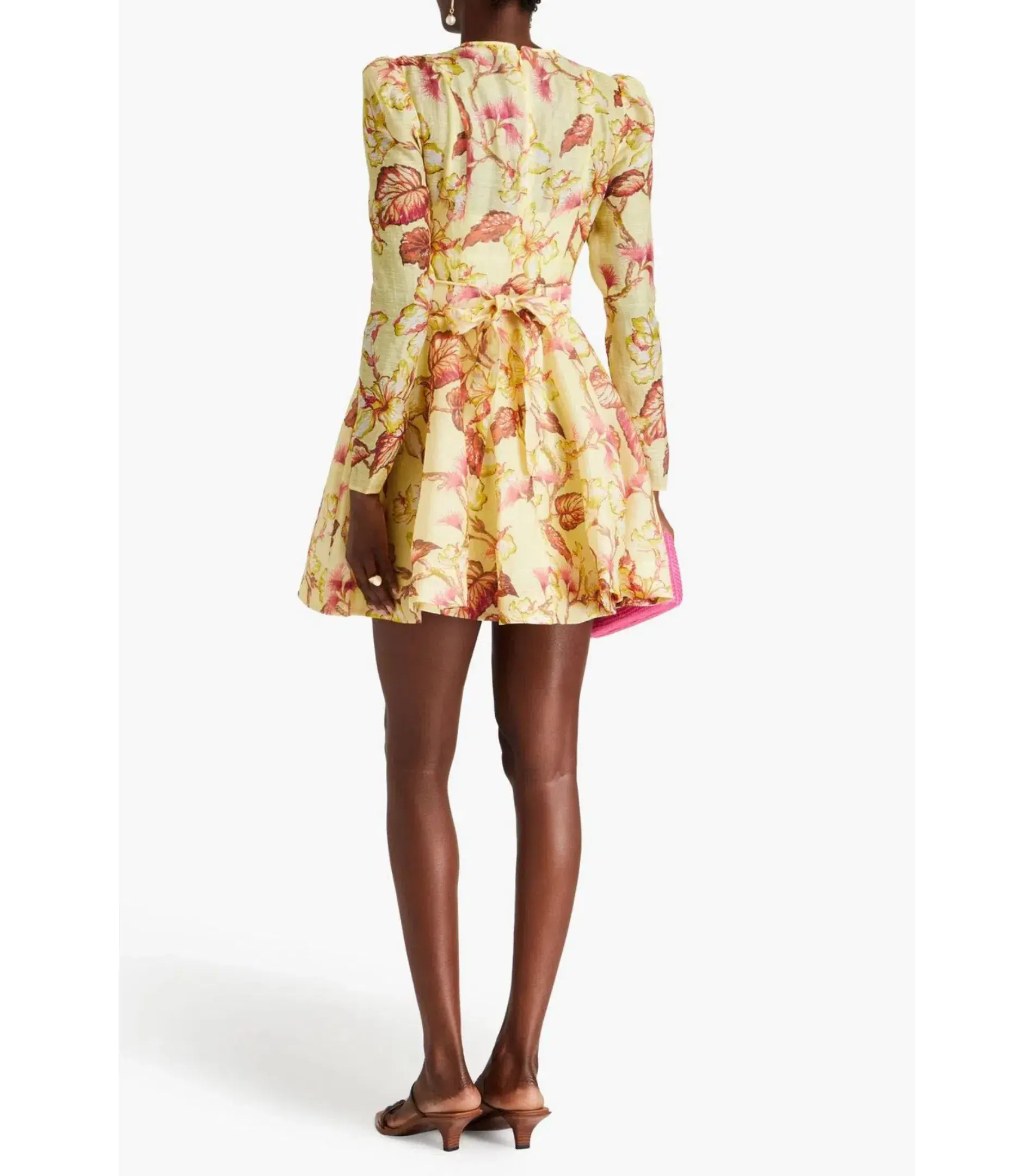 Zimmermann Matchmaker Floral Mini Dress in Yellow Hibiscus Size 0 / AU 8 - Image 2