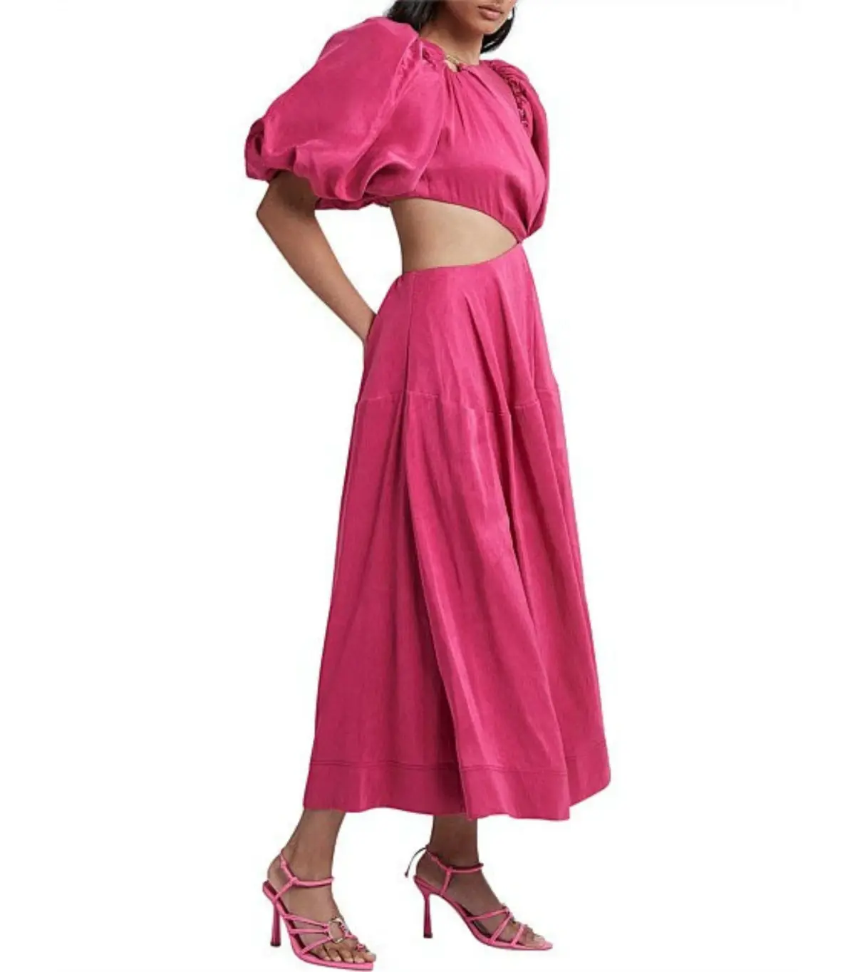 Aje Vanades Cut Out Ring Dress in Fuchsia Pink Size AU 6  - Image 2