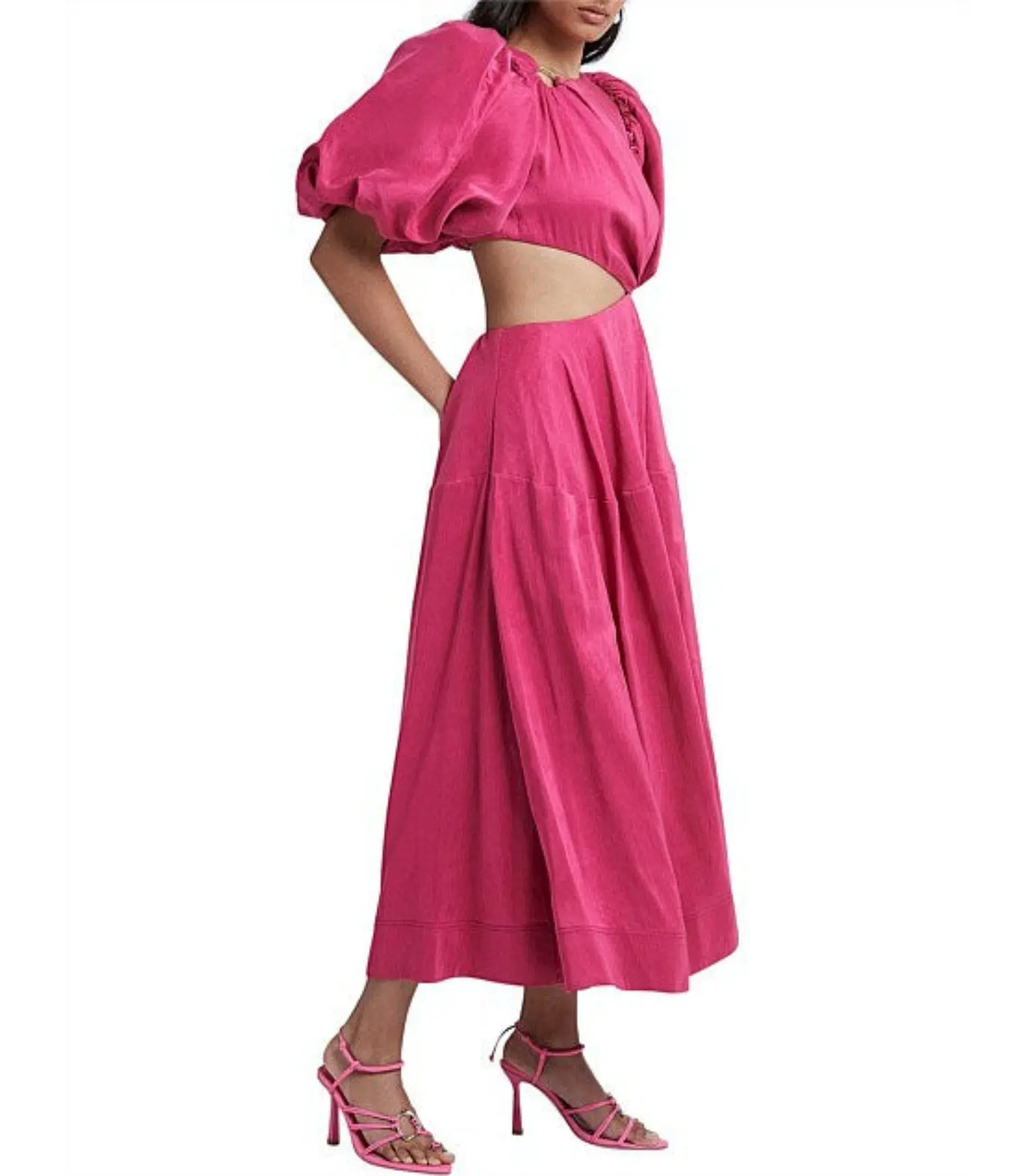 Aje Vanades Cut Out Ring Dress in Fuchsia Pink Size AU 6  - Image 2