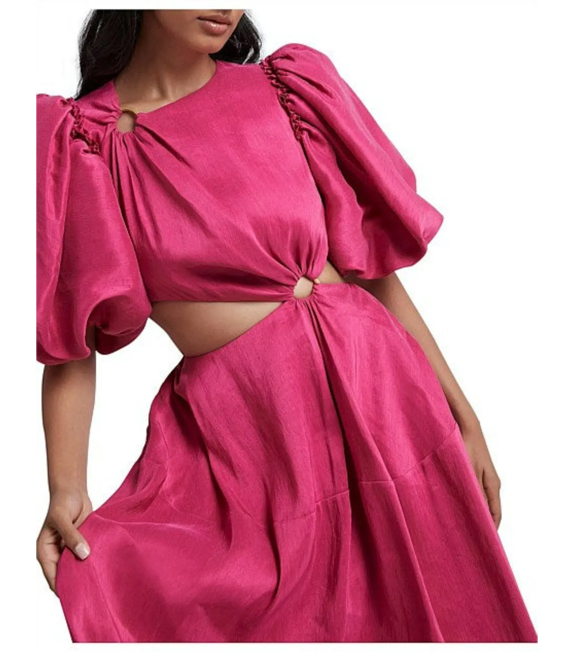 Aje Vanades Cut Out Ring Dress in Fuchsia Pink Size AU 6  - Image 3